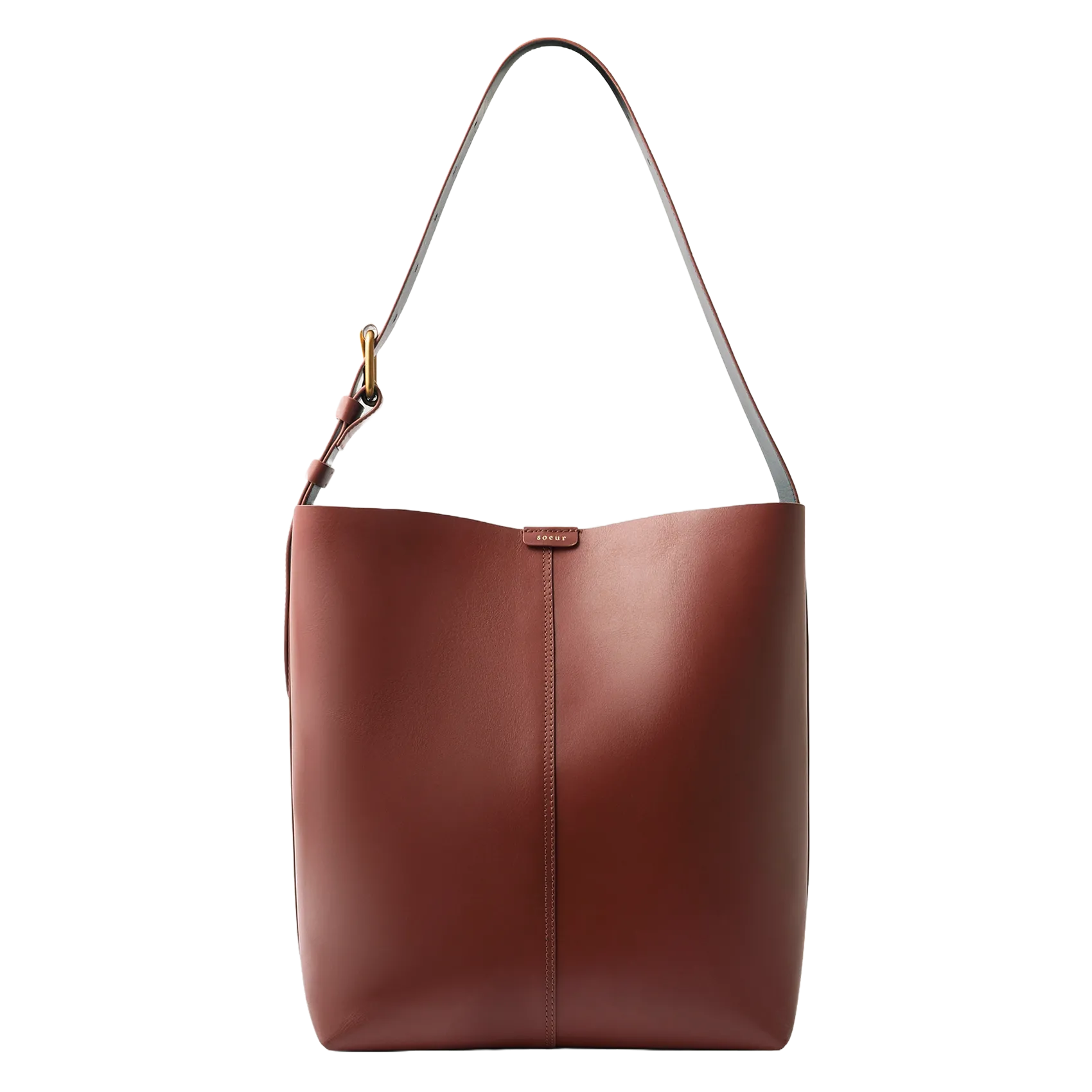 Wendbare Beuteltasche aus Leder Braun SAUDADE