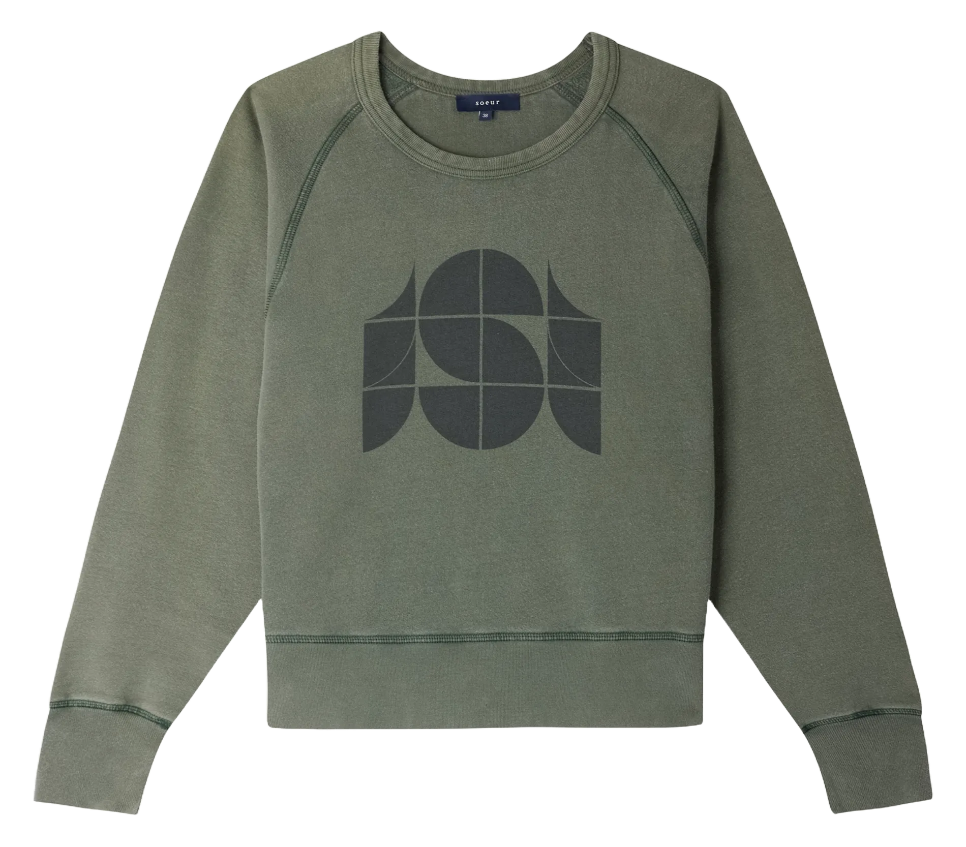 Gerader bedruckter Baumwoll-Sweater Grau APOLLO
