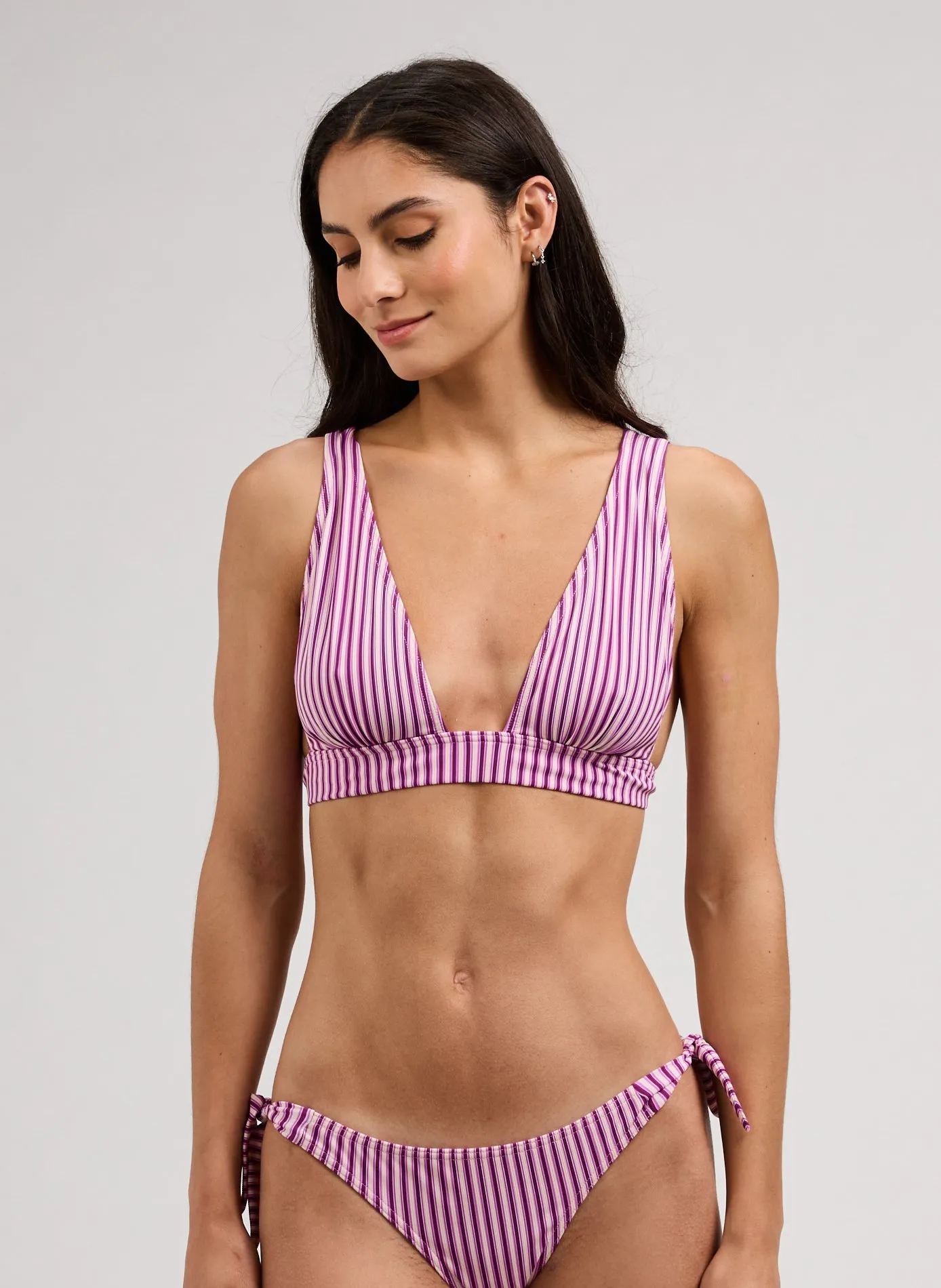 Bikinioberteil mit Streifen Violett LENSORCELANT