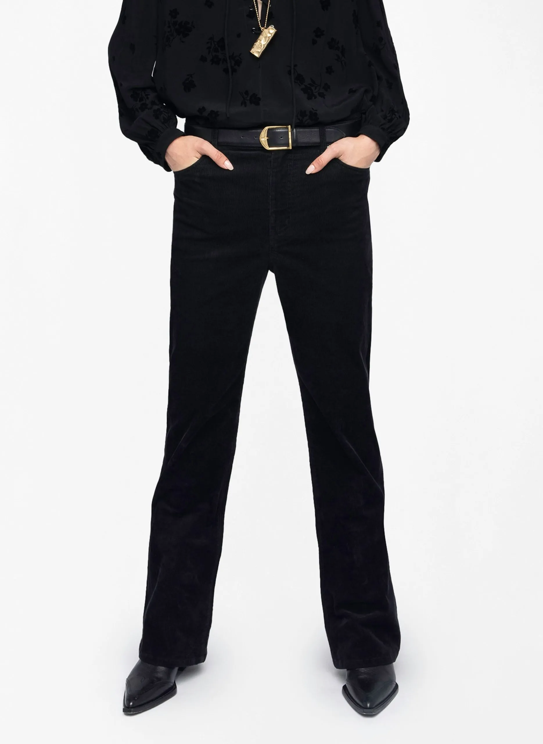 Chinohose aus Baumwoll-Mix Schwarz EVY