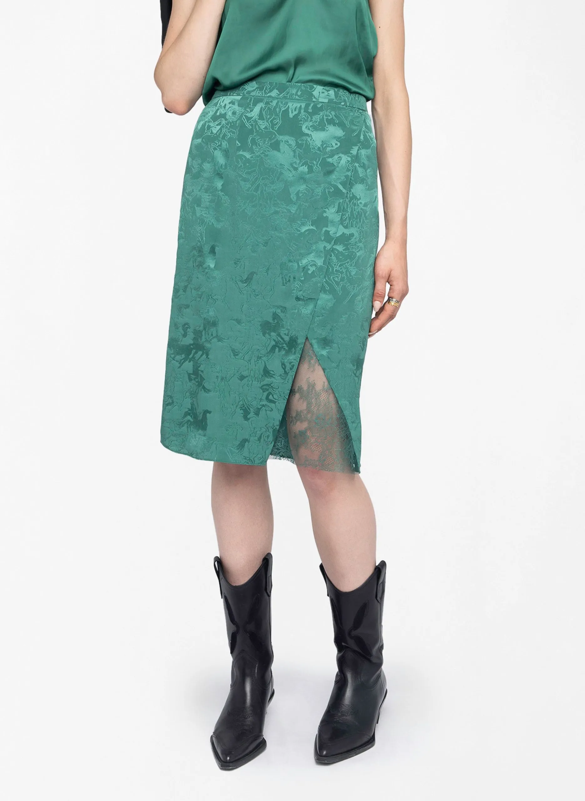 Midirock aus Seide Grun JULEN