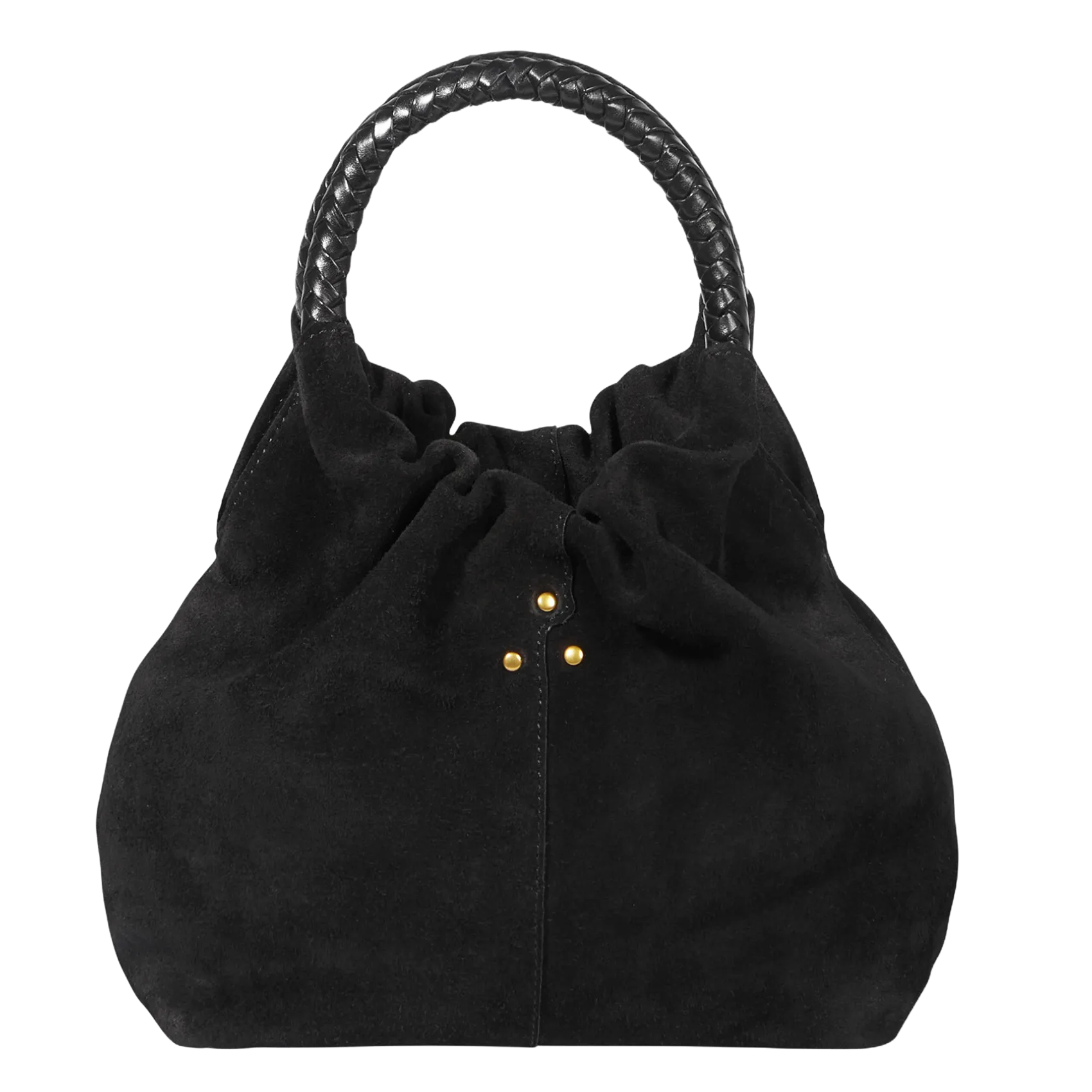 Einfarbige Wildleder-Tasche Schwarz GORDI S