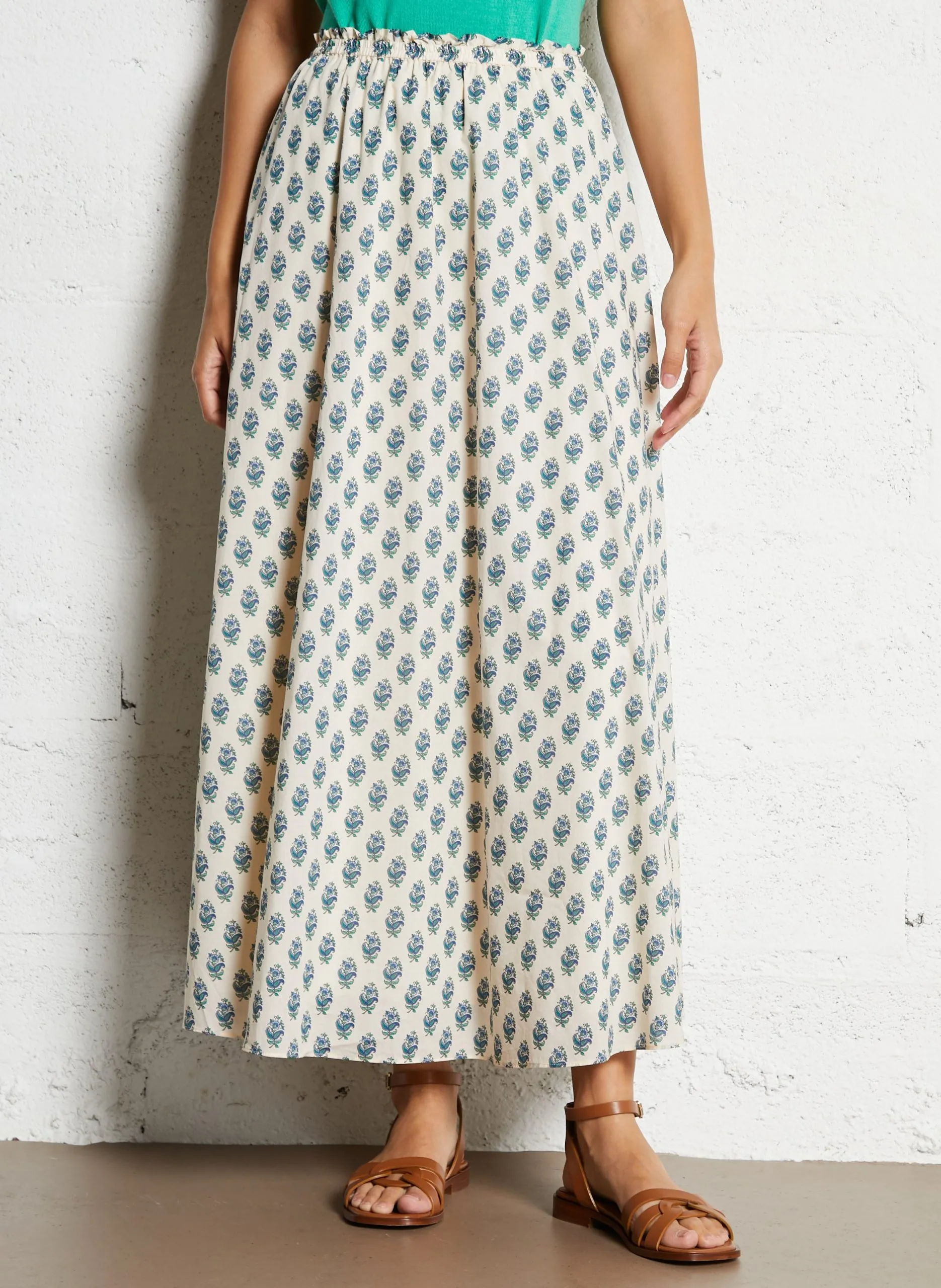 Langer, ausgestellter Rock mit Print Mehrfarbig VIOLETTE