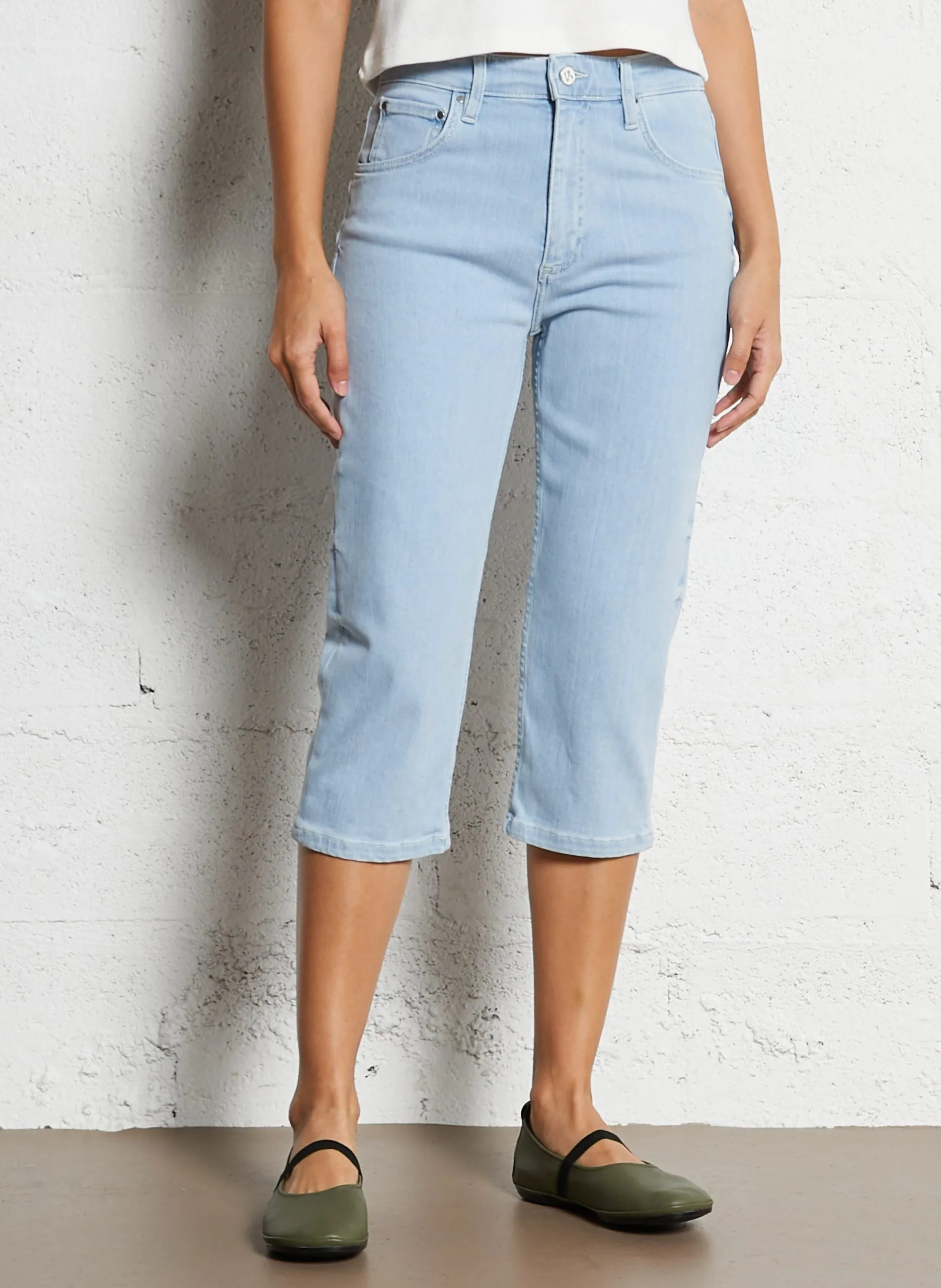 Slim Fit-Caprihose aus Baumwoll-Mix Blau LUNA