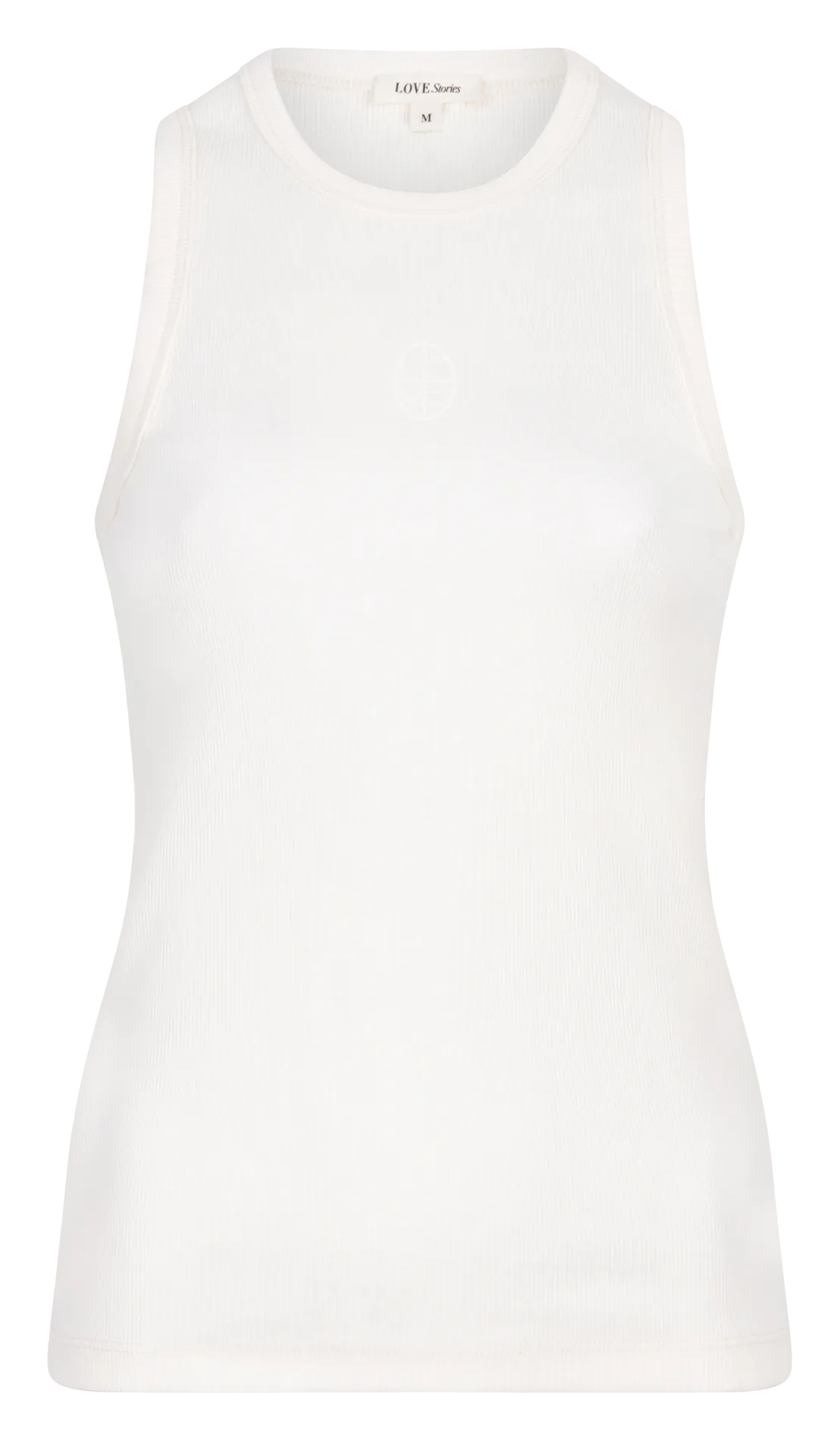 Geripptes Tanktop in Uni-Farbe Weiss BELLA
