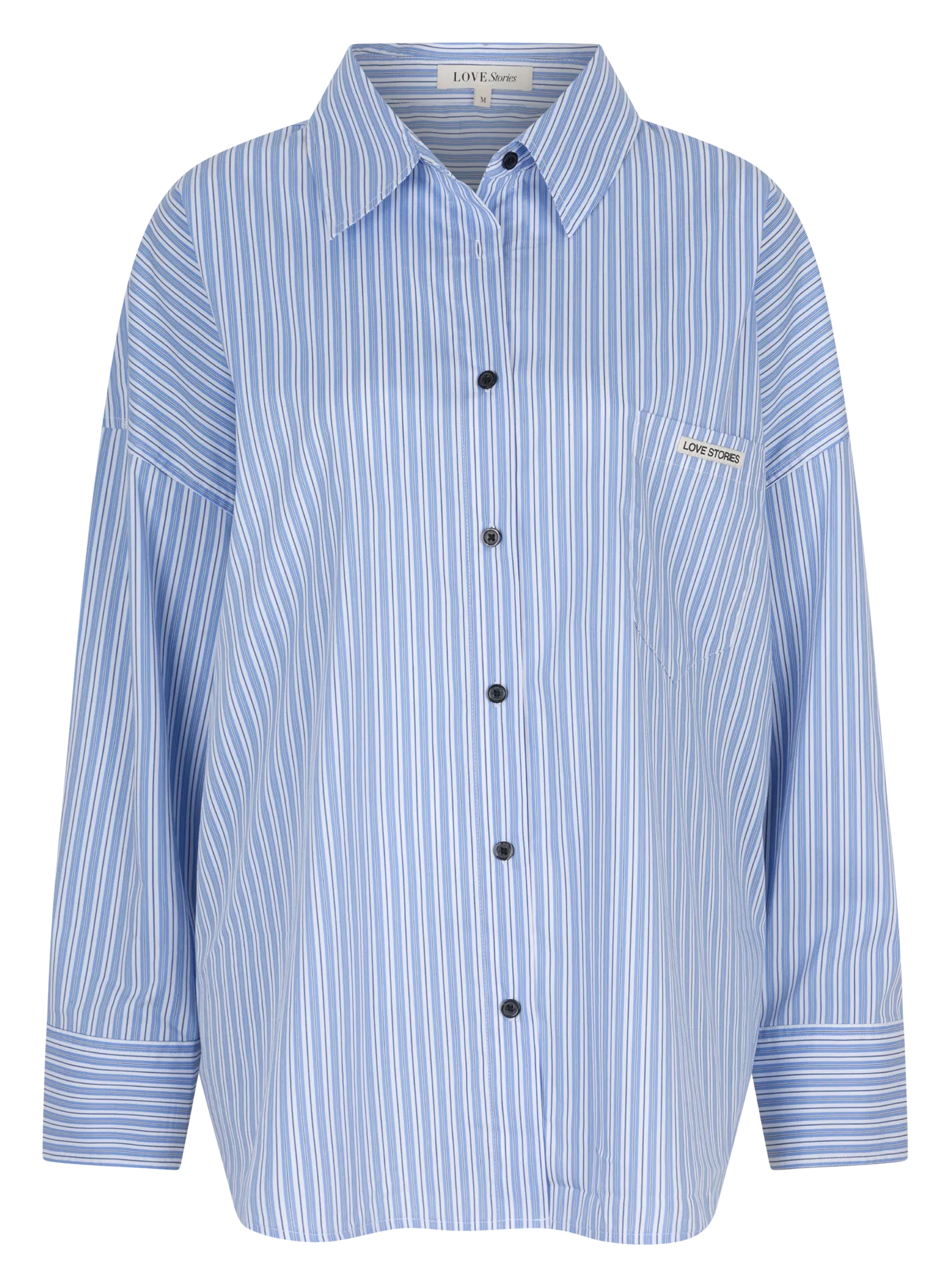 Weit geschnittene Hemdbluse mit Streifenmuster Blau HAILEY