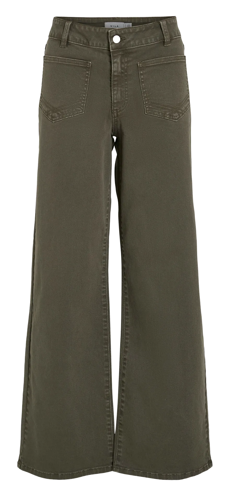 Weite Jeans aus Baumwoll-Mix Grun