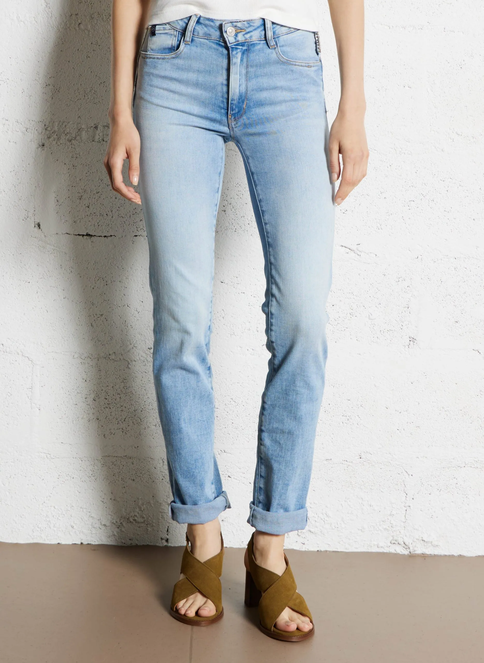 High Waist Slim Fit Jeans Blau LAMIA