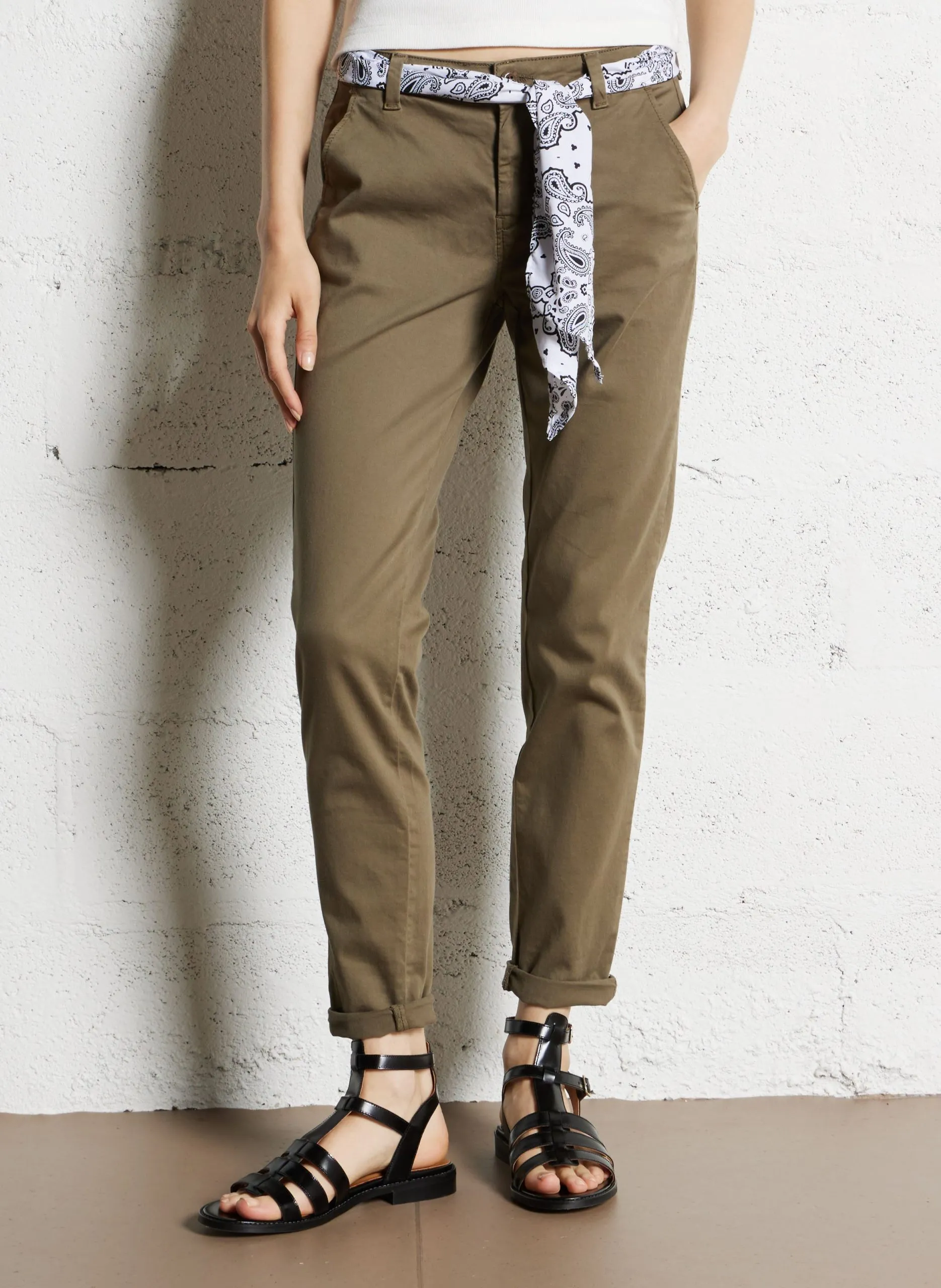 Hose aus Baumwoll-Mix, Slim Fit Grun DYLI 7