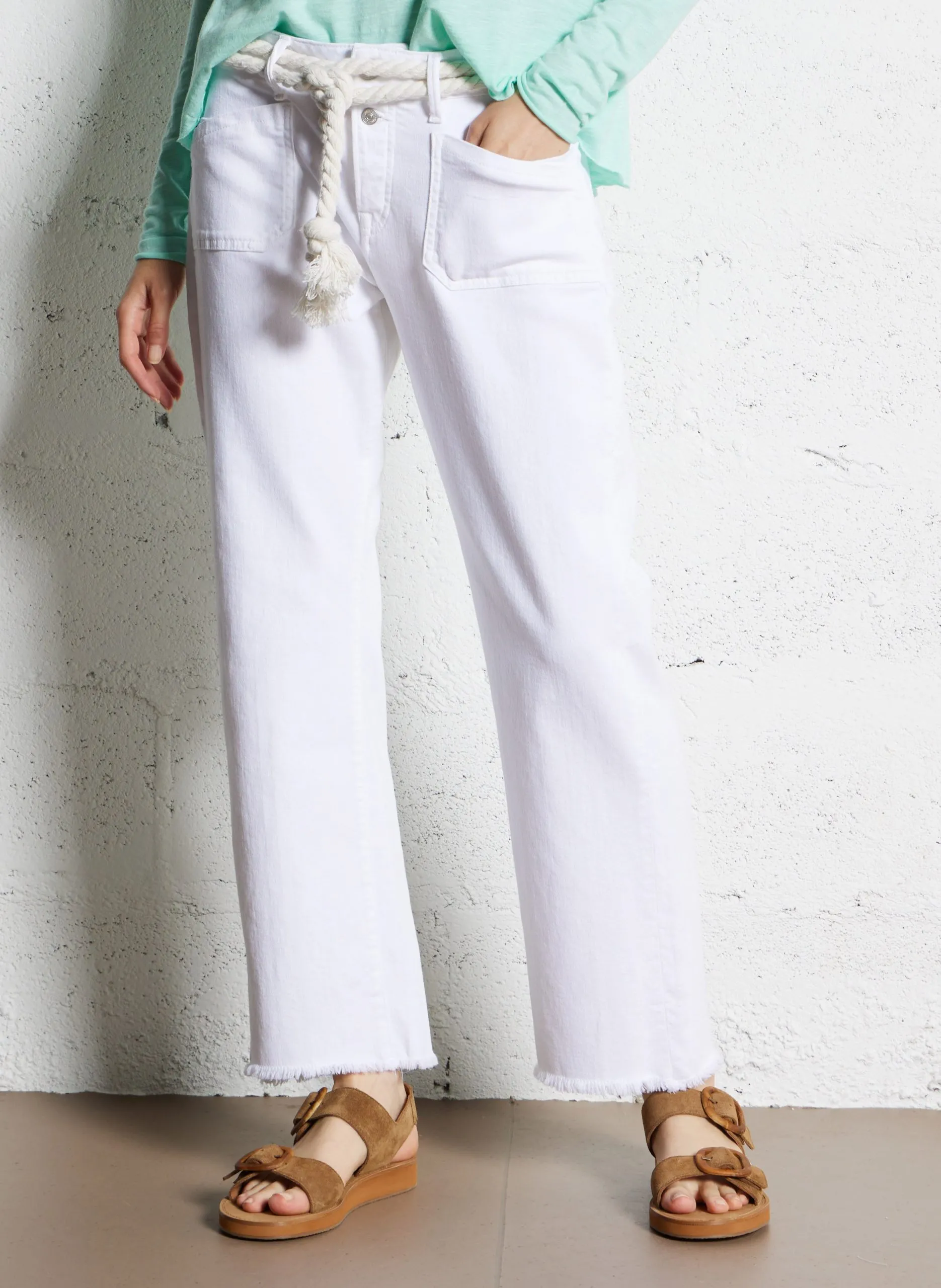 Gerade geschnittene Jeans aus Baumwoll-Mix Weiss PRISKA