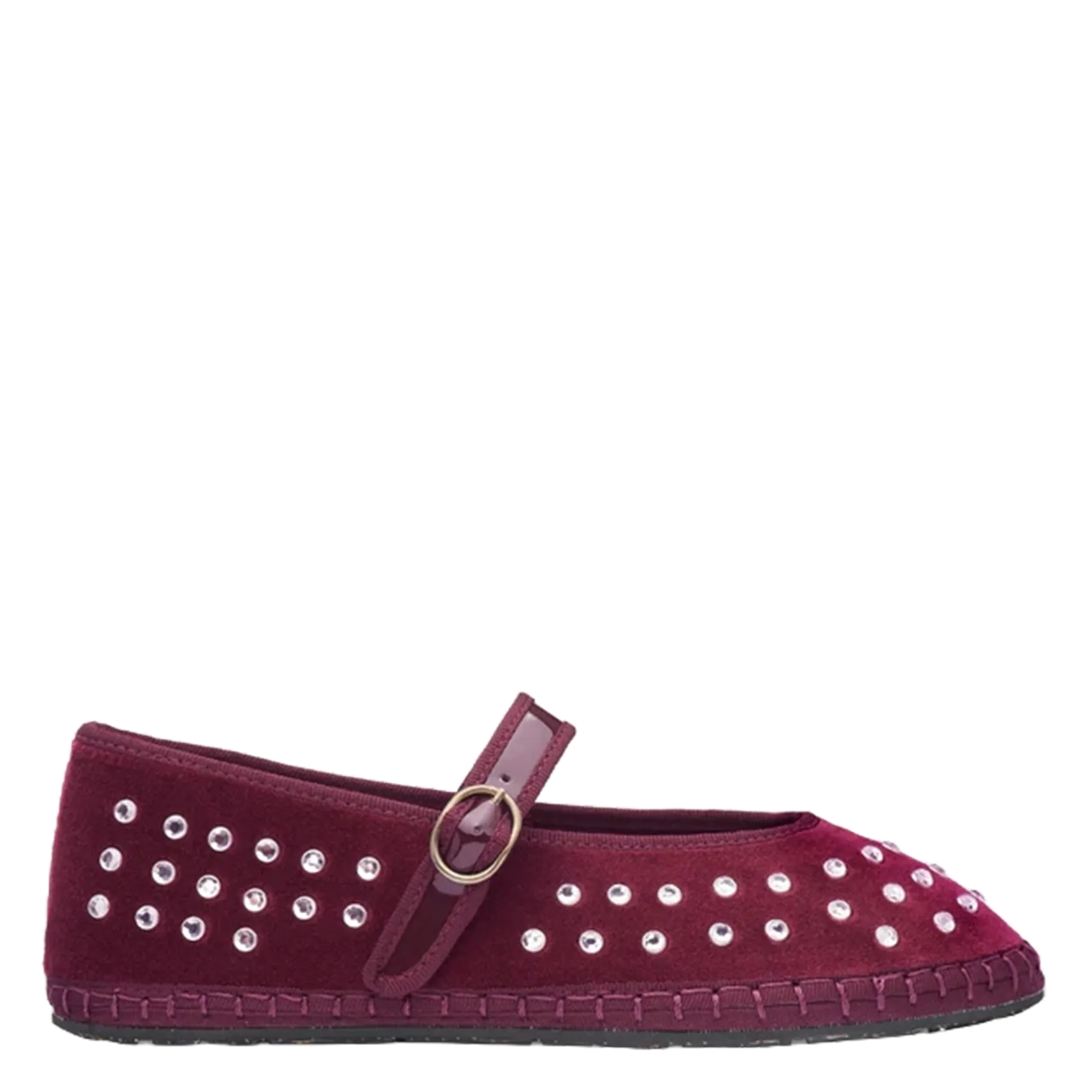 Ballerinas aus Baumwoll-Velours Rot MAE