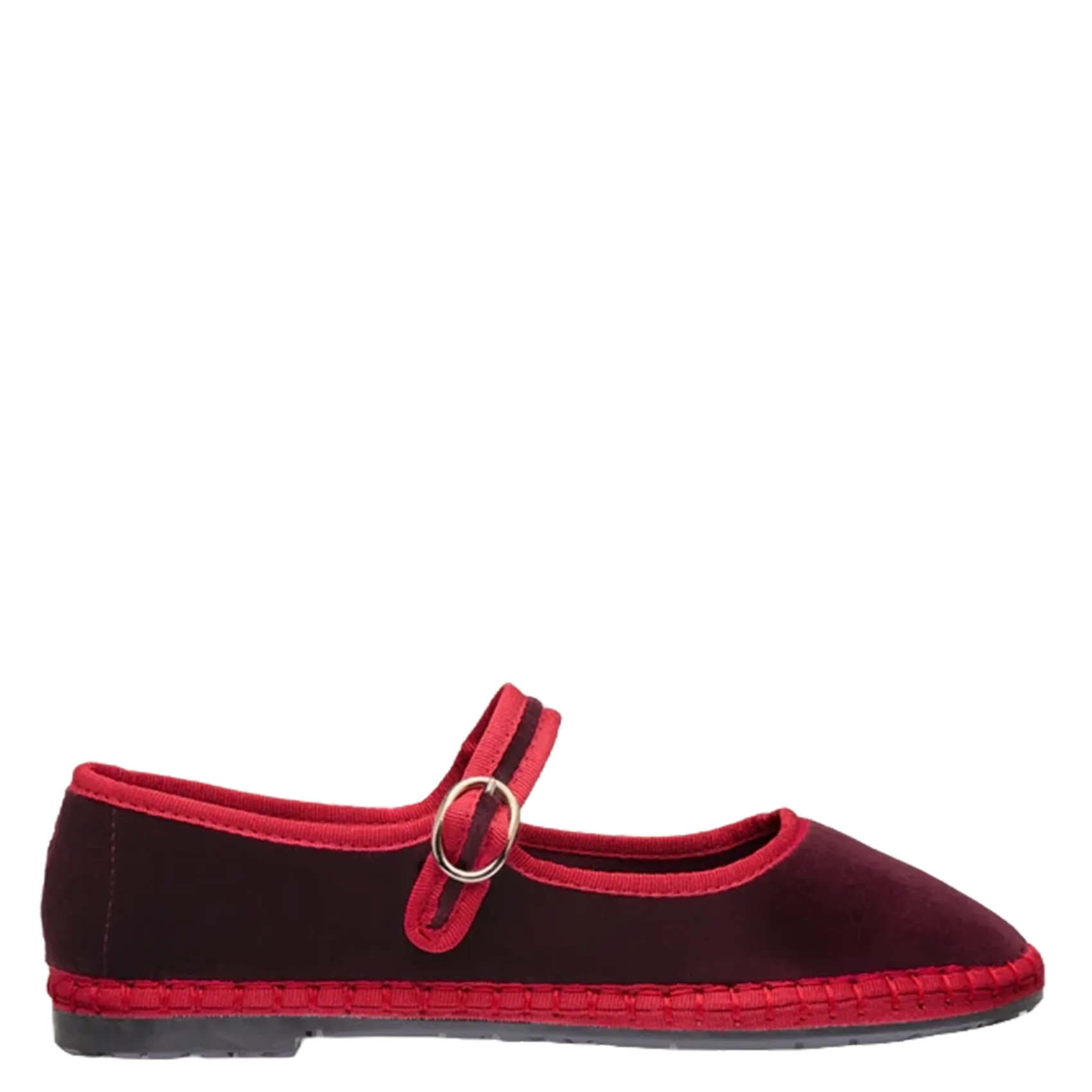 Ballerinas aus Baumwoll-Velours Rot SMOLLETT