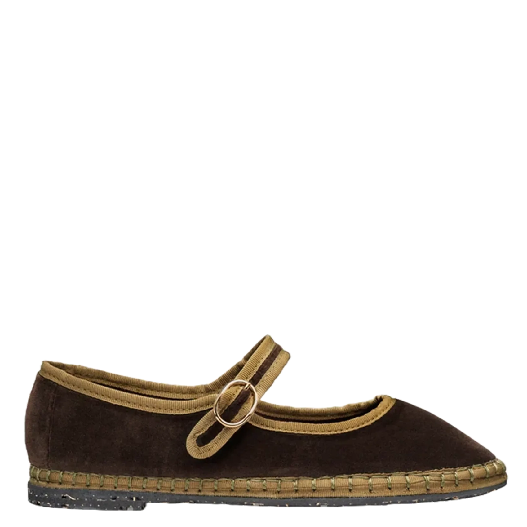 Ballerinas aus Baumwoll-Velours Braun ULLA