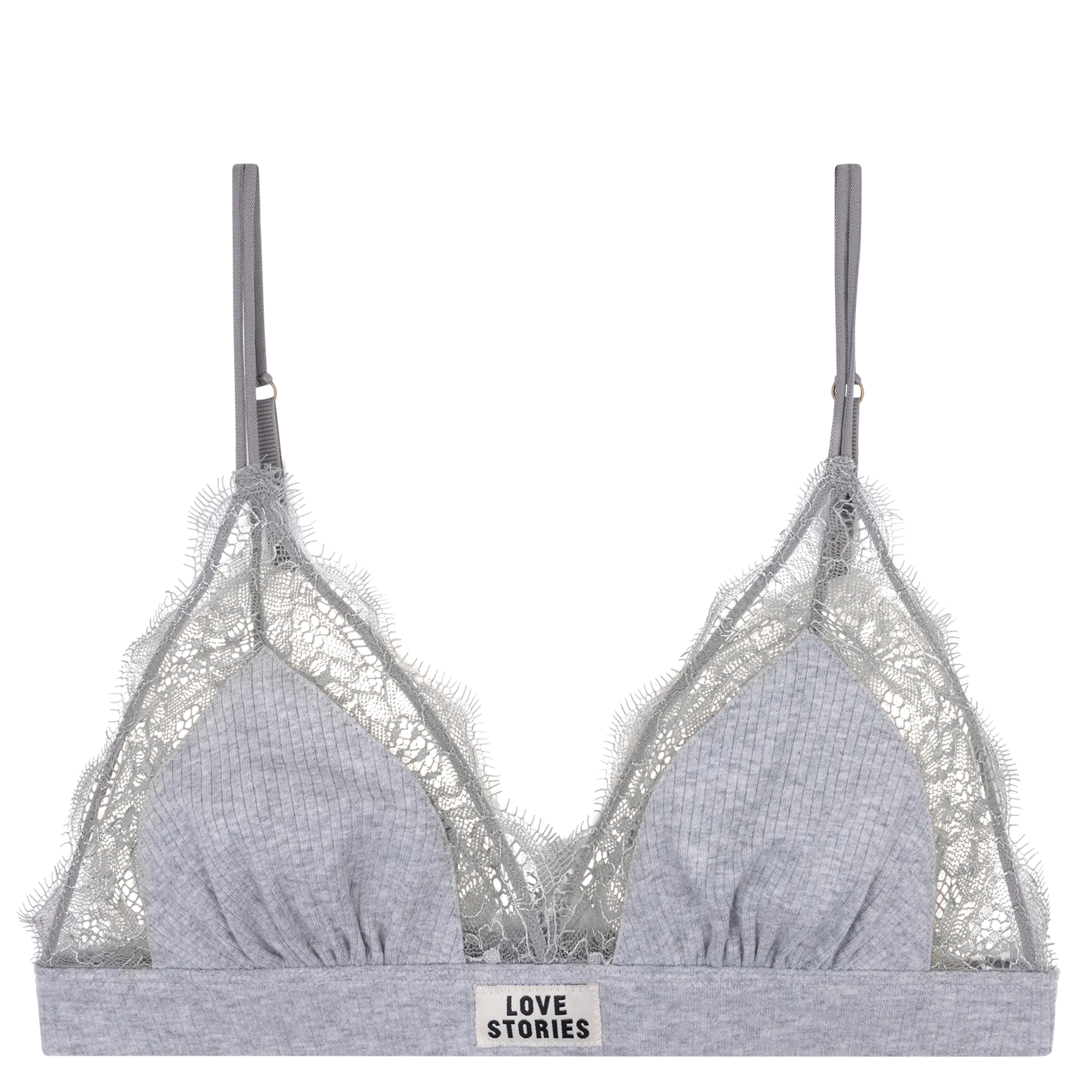 Bustier aus Baumwoll-Mix Grau LOVE LACE