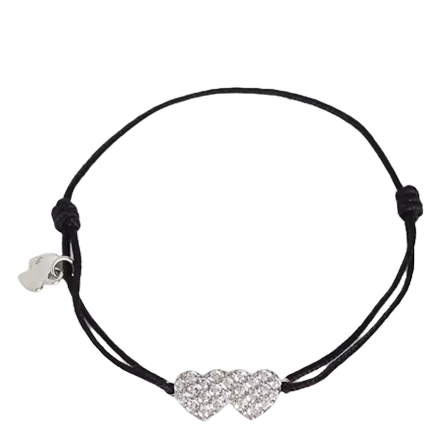 Herzförmiges Strass-Armband Schwarz LINK