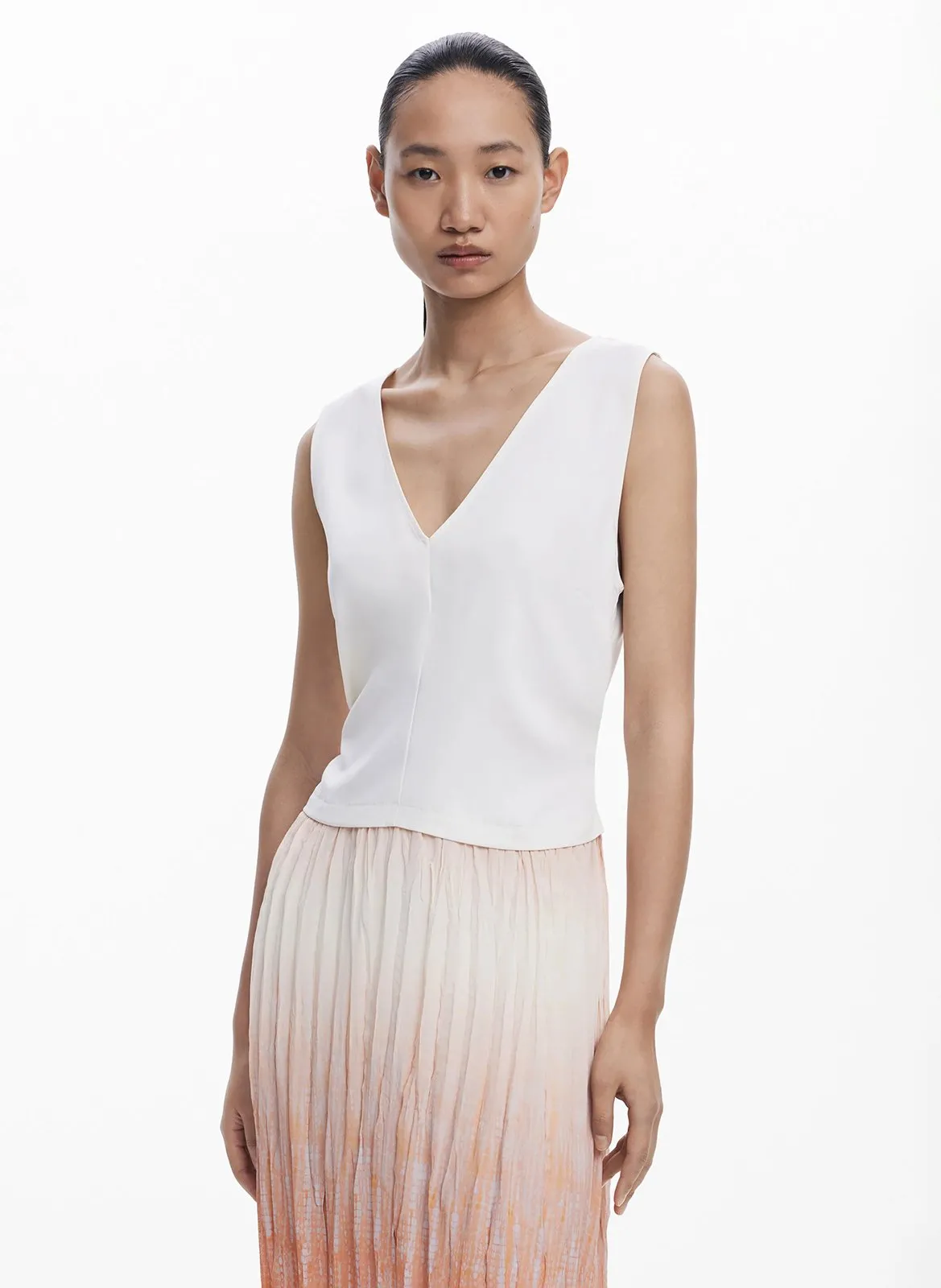 Kurzkleid mit V-Ausschnitt Orange