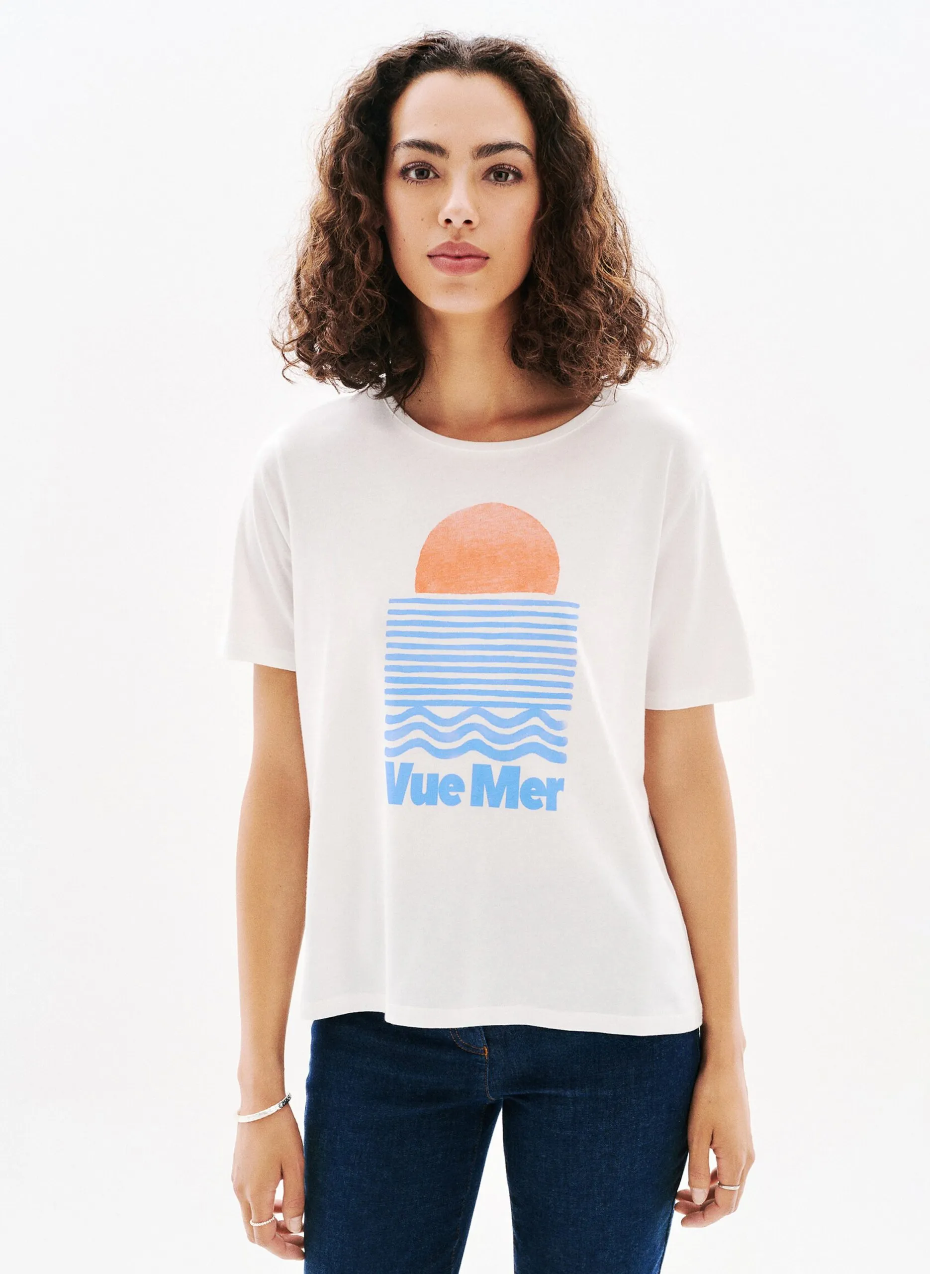 Jacksonville - T-Shirt mit Rundhalsausschnitt aus Baumwoll-Mix Beige 252T-TIM-OCEAN