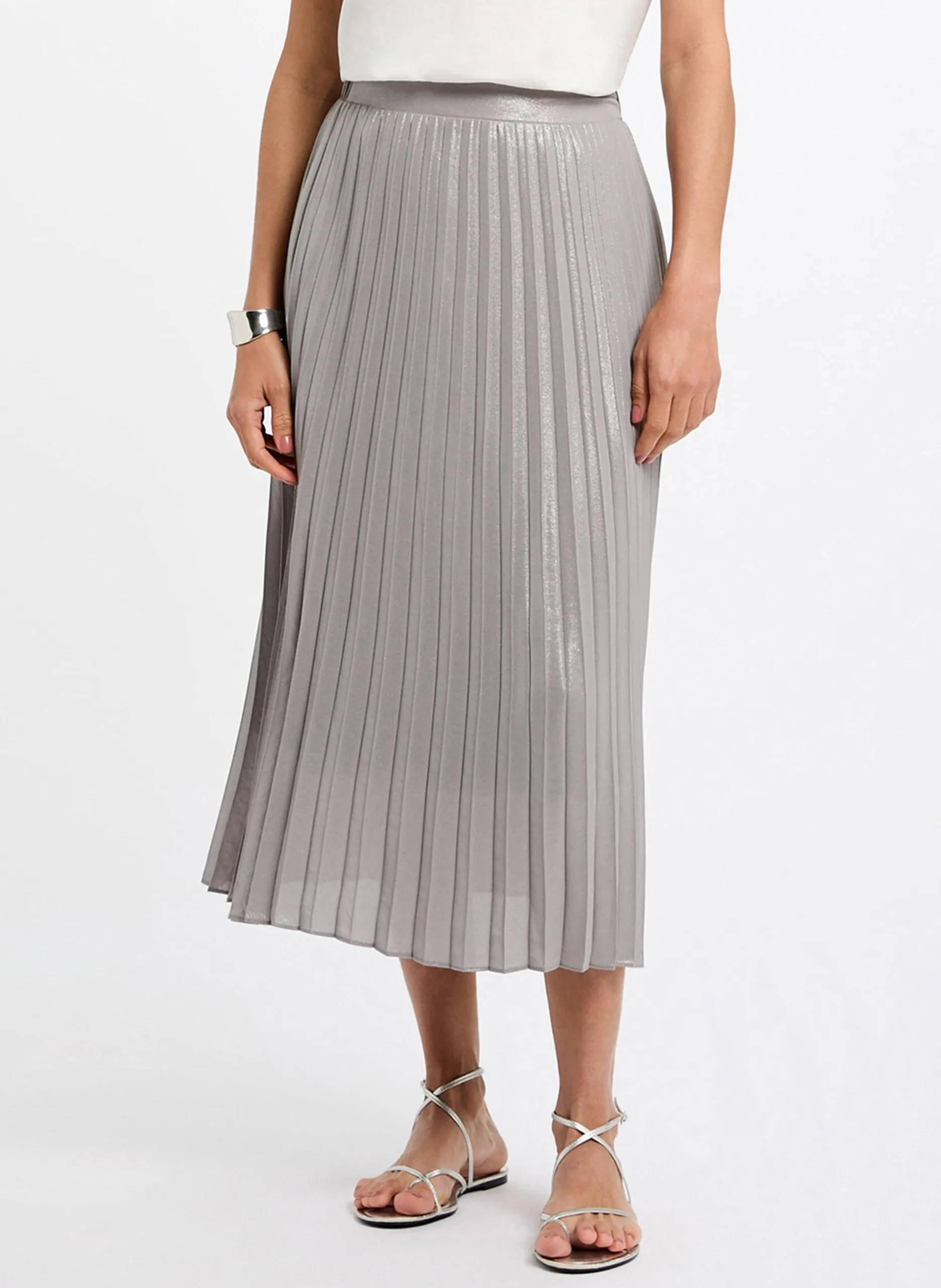 Langer Faltenrock Schwarz 252-JPLISAN