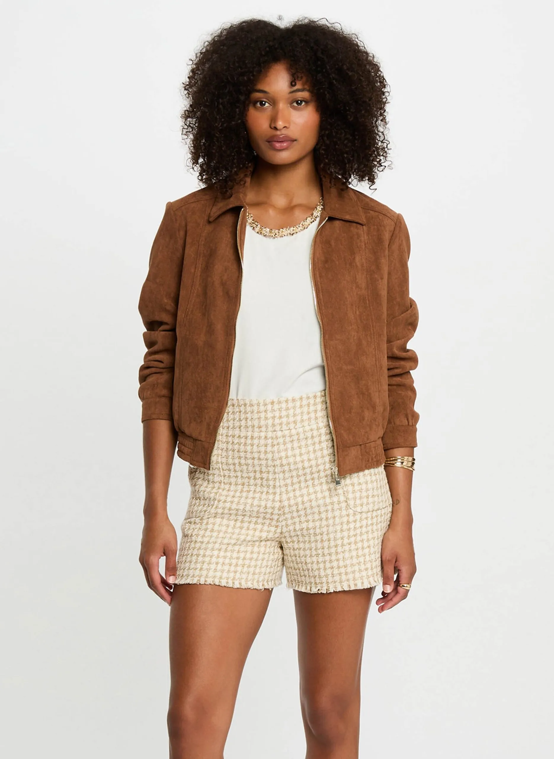 Blouson mit klassischem Kragen Schwarz 252-GPOKEL