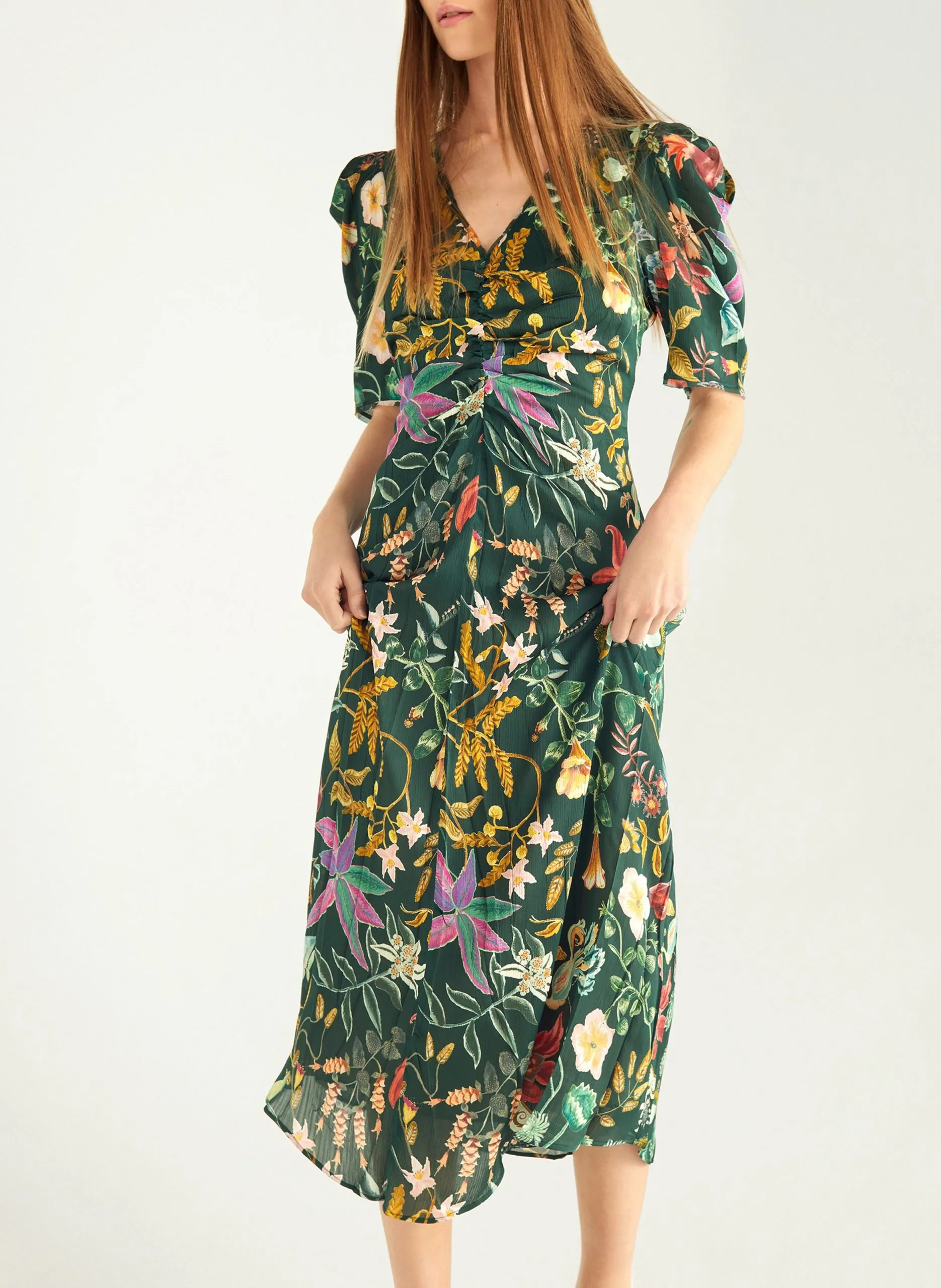 Atlas - Oversize-Pullover mit V-Ausschnitt Grun