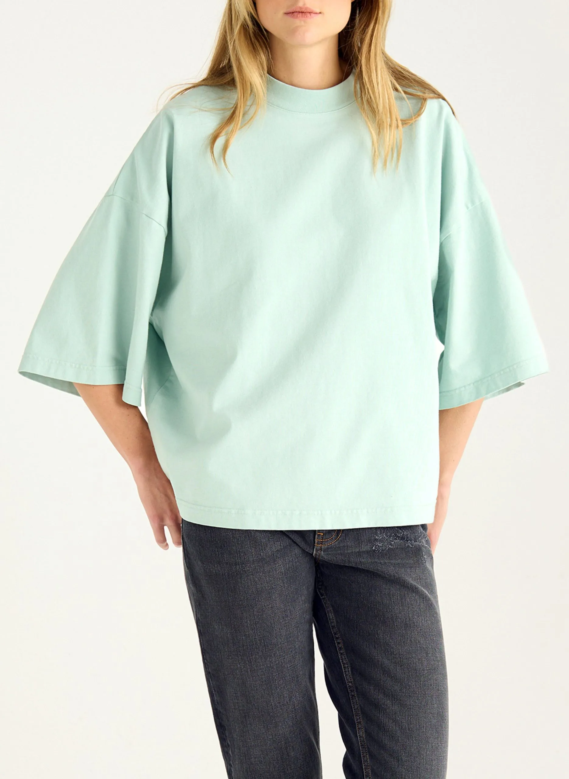 Oversize-T-Shirt aus Bio-Baumwolle Blau