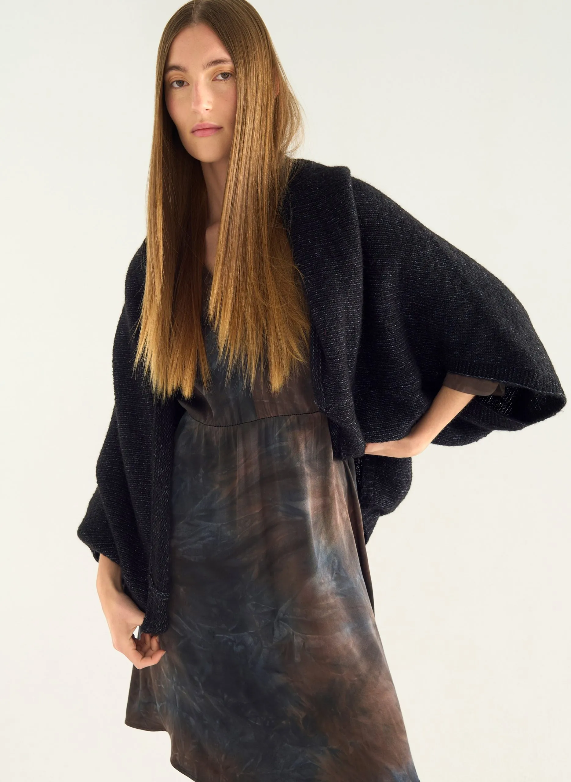 Ärmellose lockere Weste in Uni-Farbe Schwarz