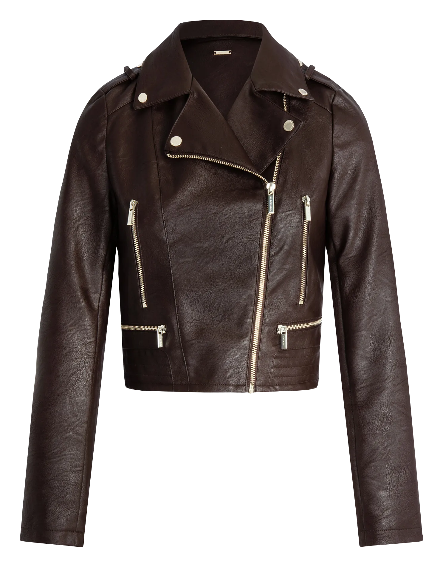 Kurzer Blouson aus Kunstleder Schwarz 202-GRAMMO.N