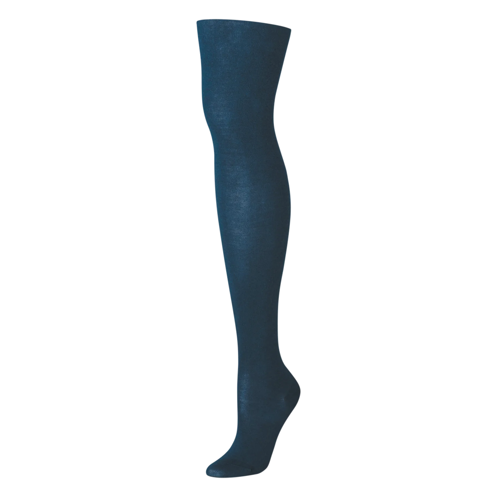 Feinstrickstrumpfhose aus Wolle und Baumwollmischung Blau