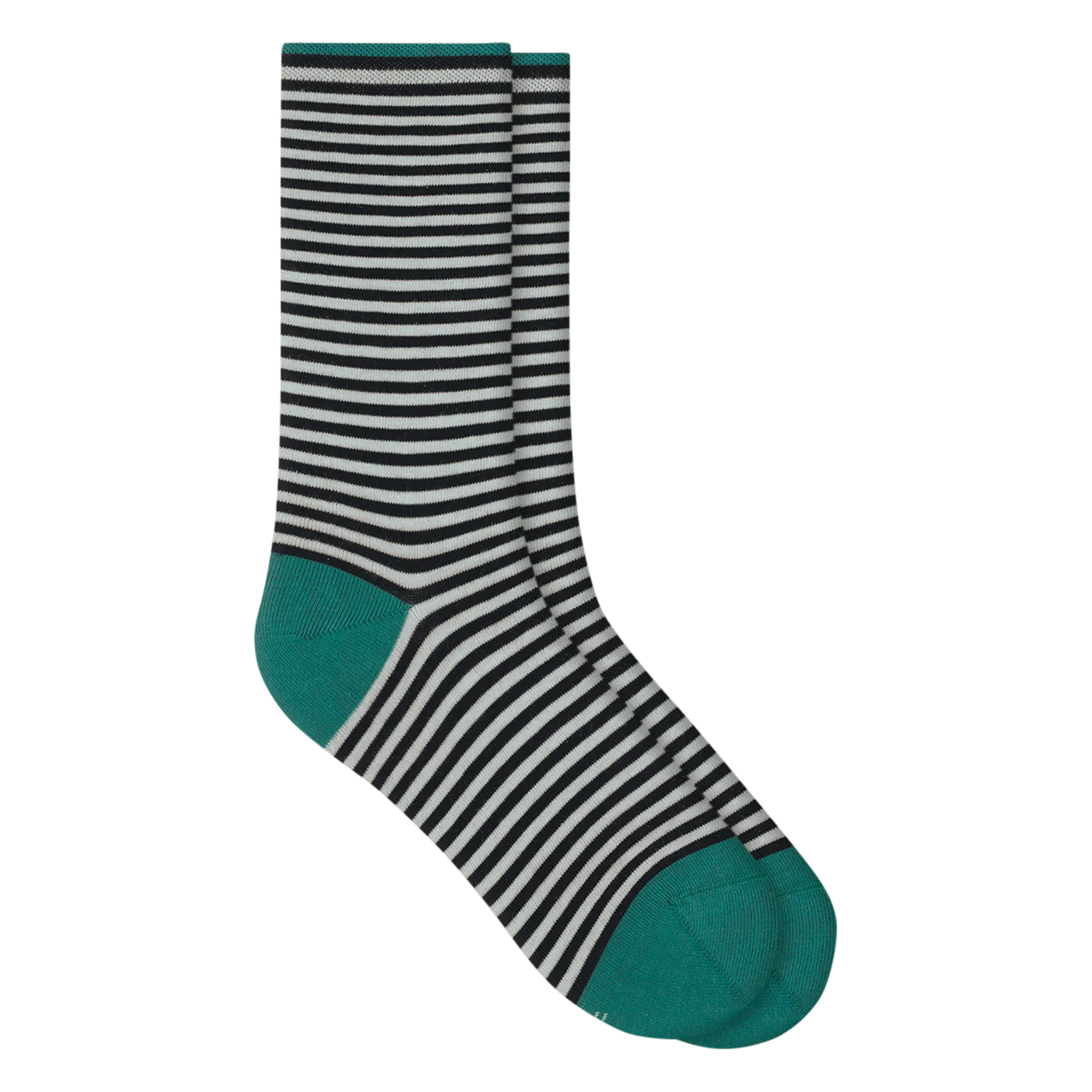 Gestreifte Baumwollmischsocken Schwarz