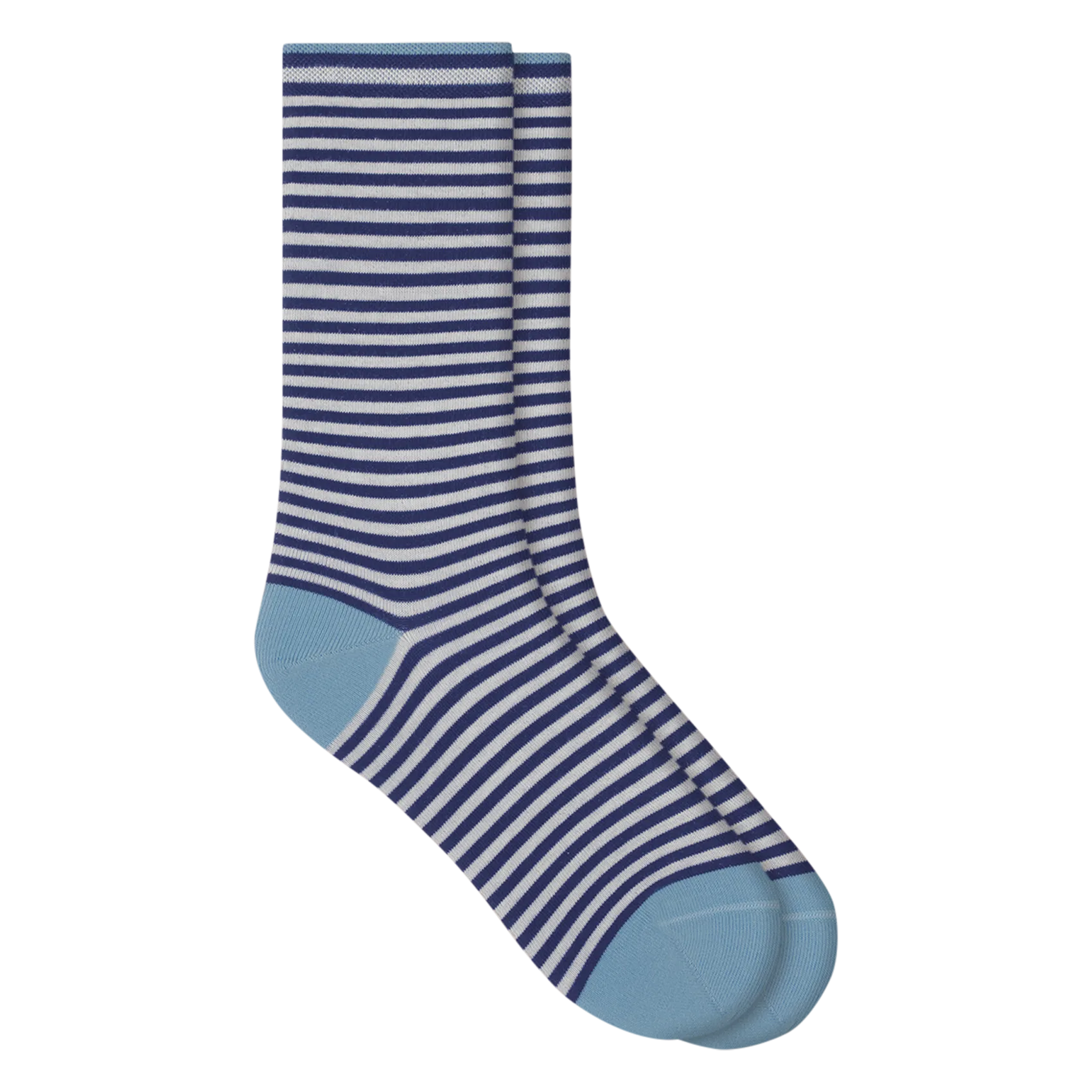 Gestreifte Baumwollmischsocken Blau