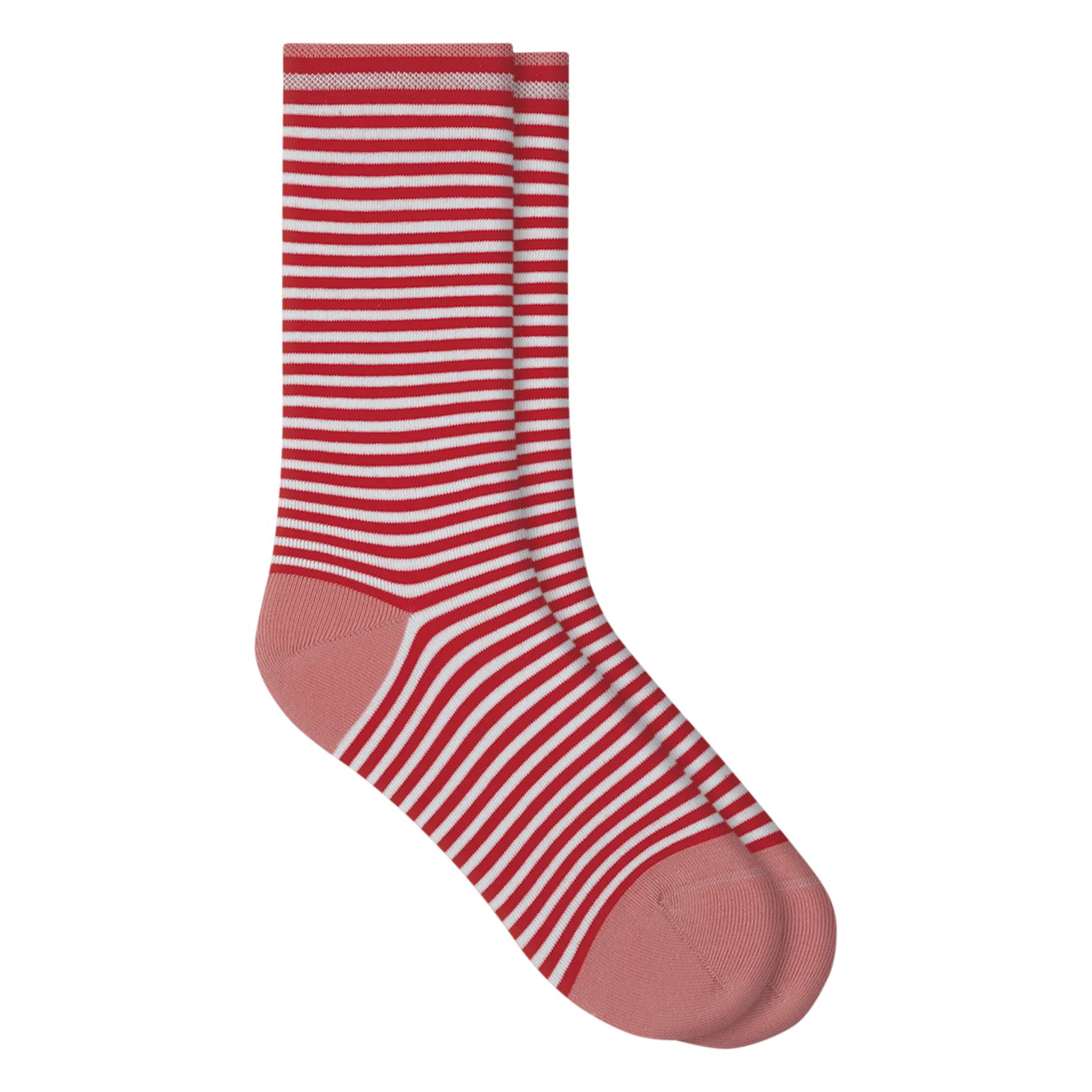 Gestreifte Baumwollmischsocken Rot