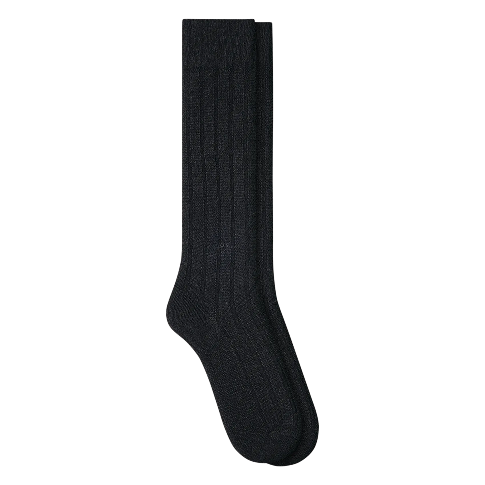Lange, gerippte Socken Schwarz