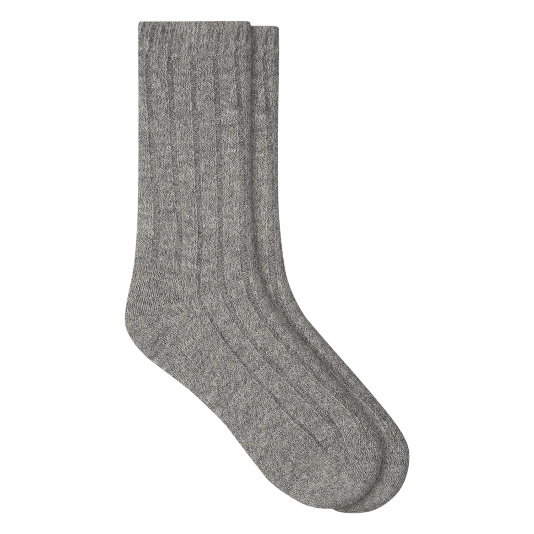 Halbhohe gerippte Socken Grau