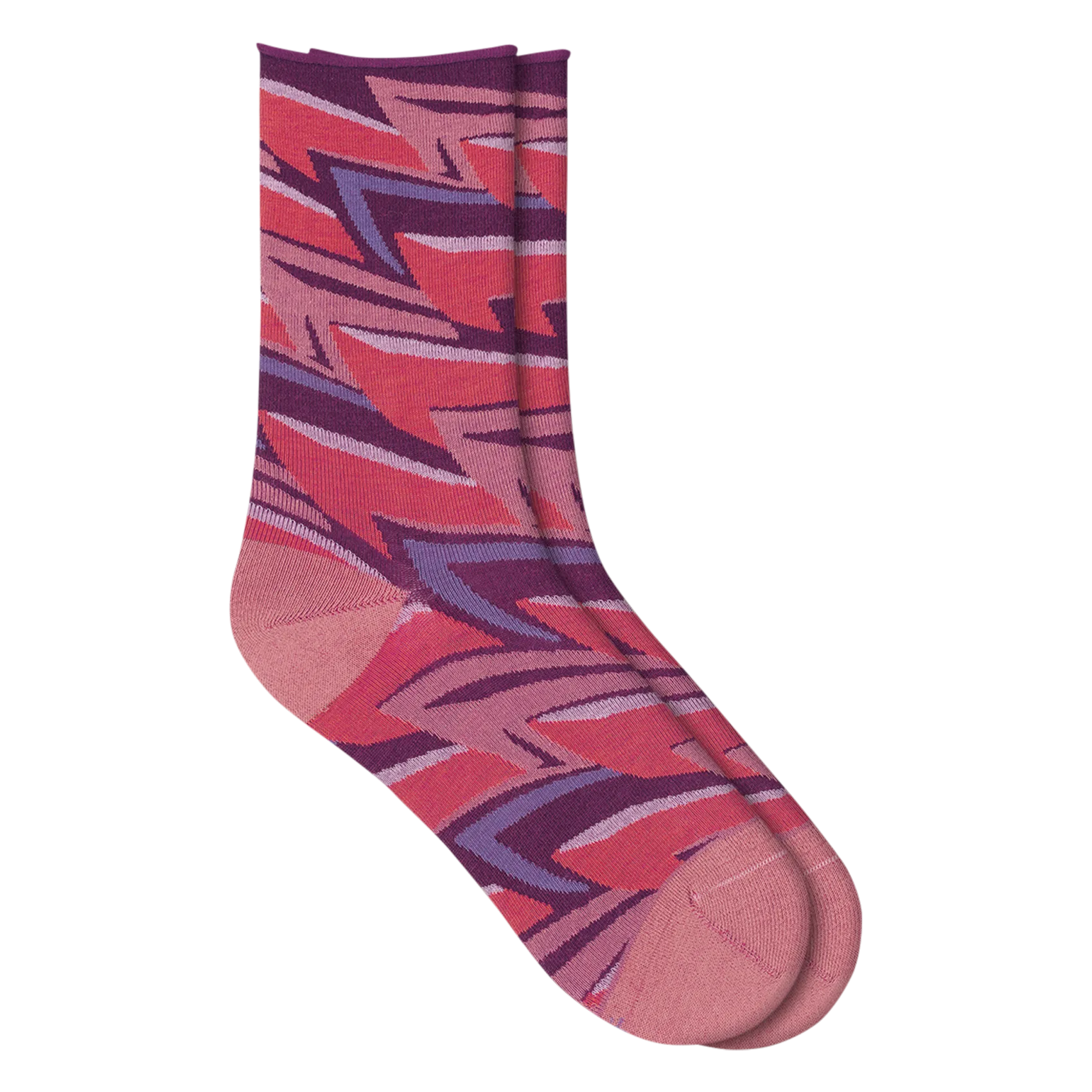 Mittelhohe Socken mit Print Rosa