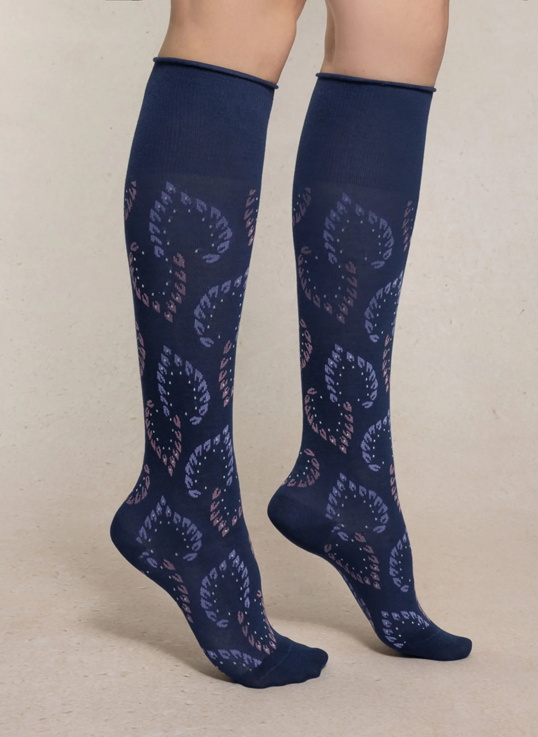 Hohe Socken aus Baumwoll-Mix Blau