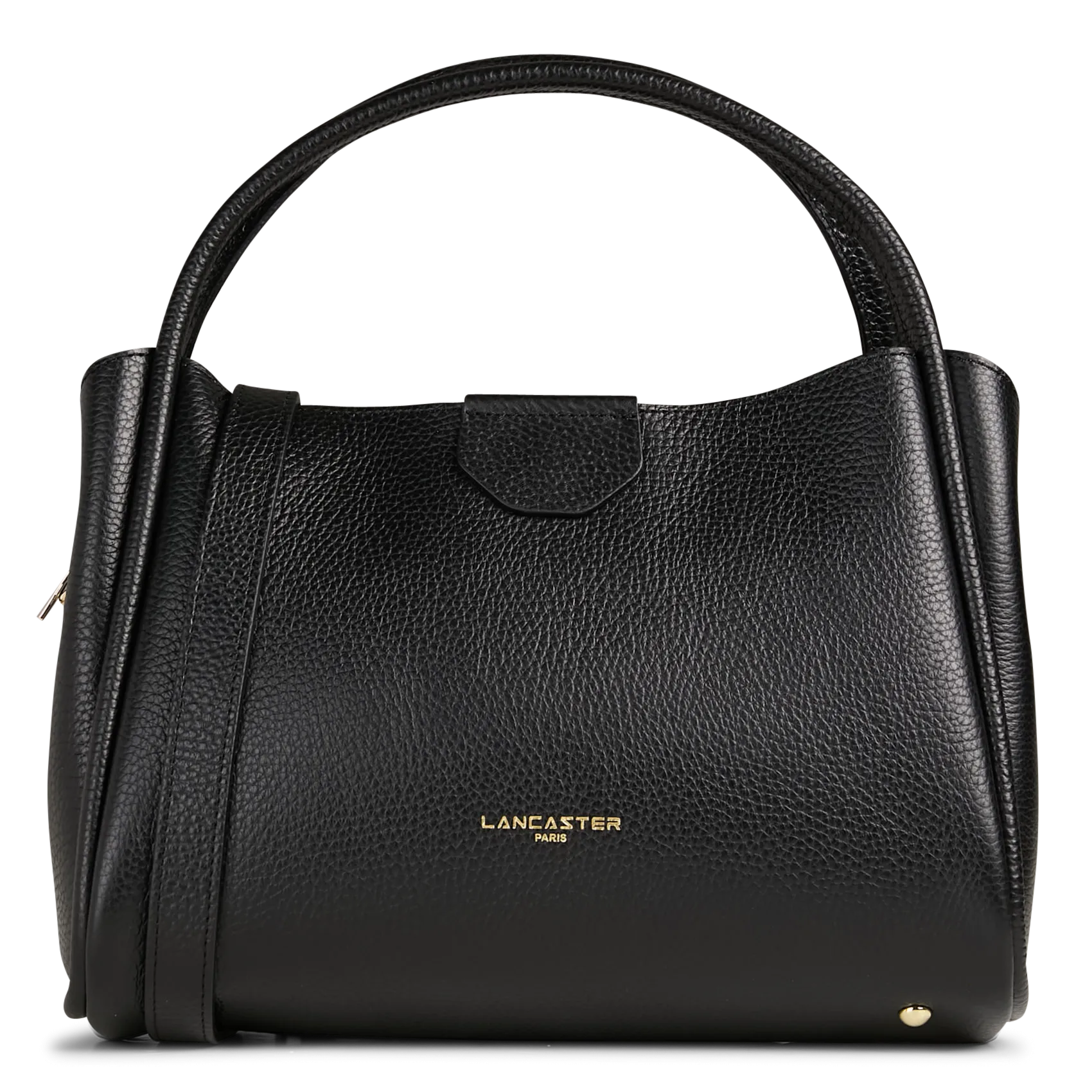 Einfarbige Handtasche aus Leder Schwarz ALBA