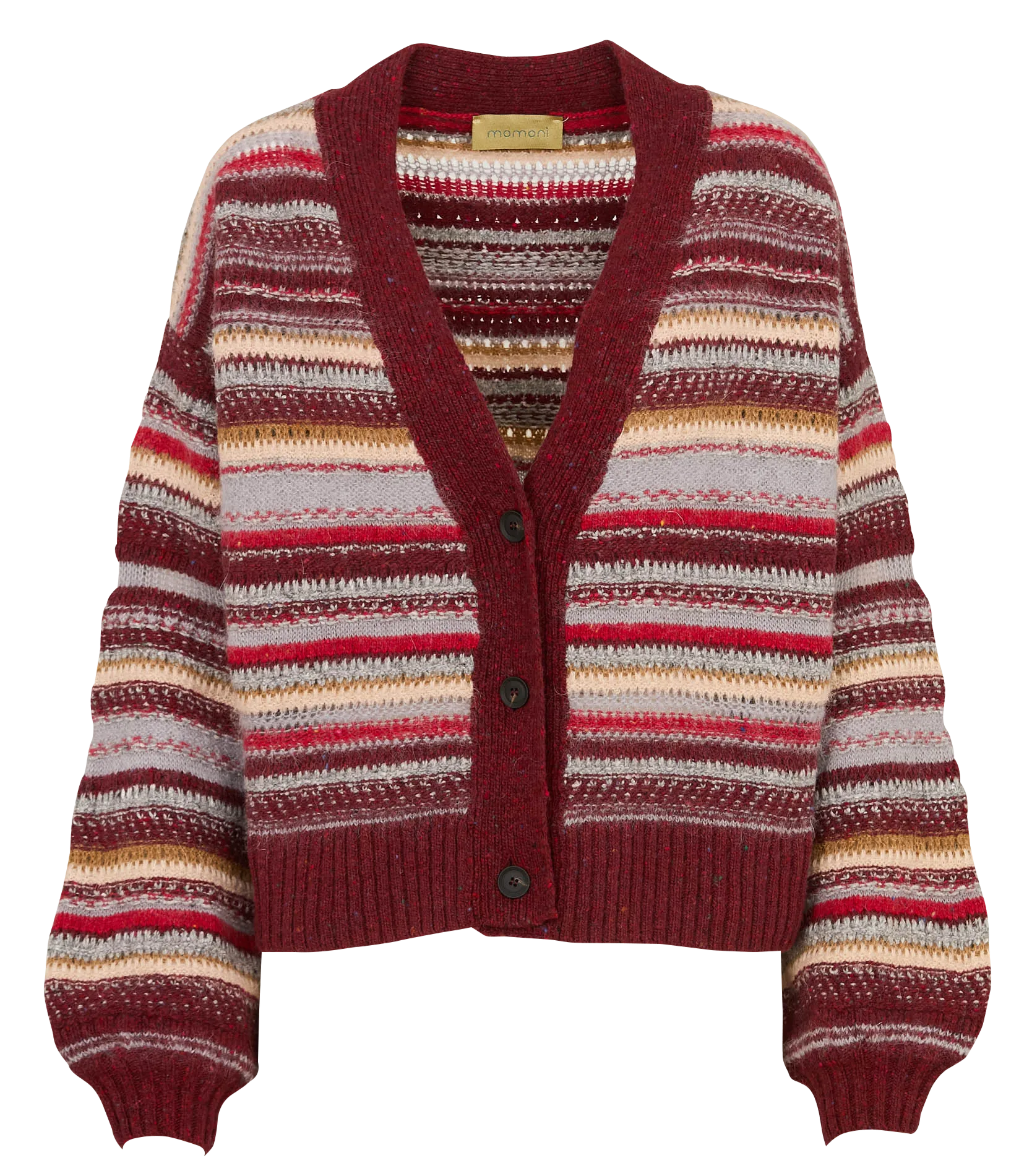 Kurze gestreifte Wollmischweste Rot EMMANUEL