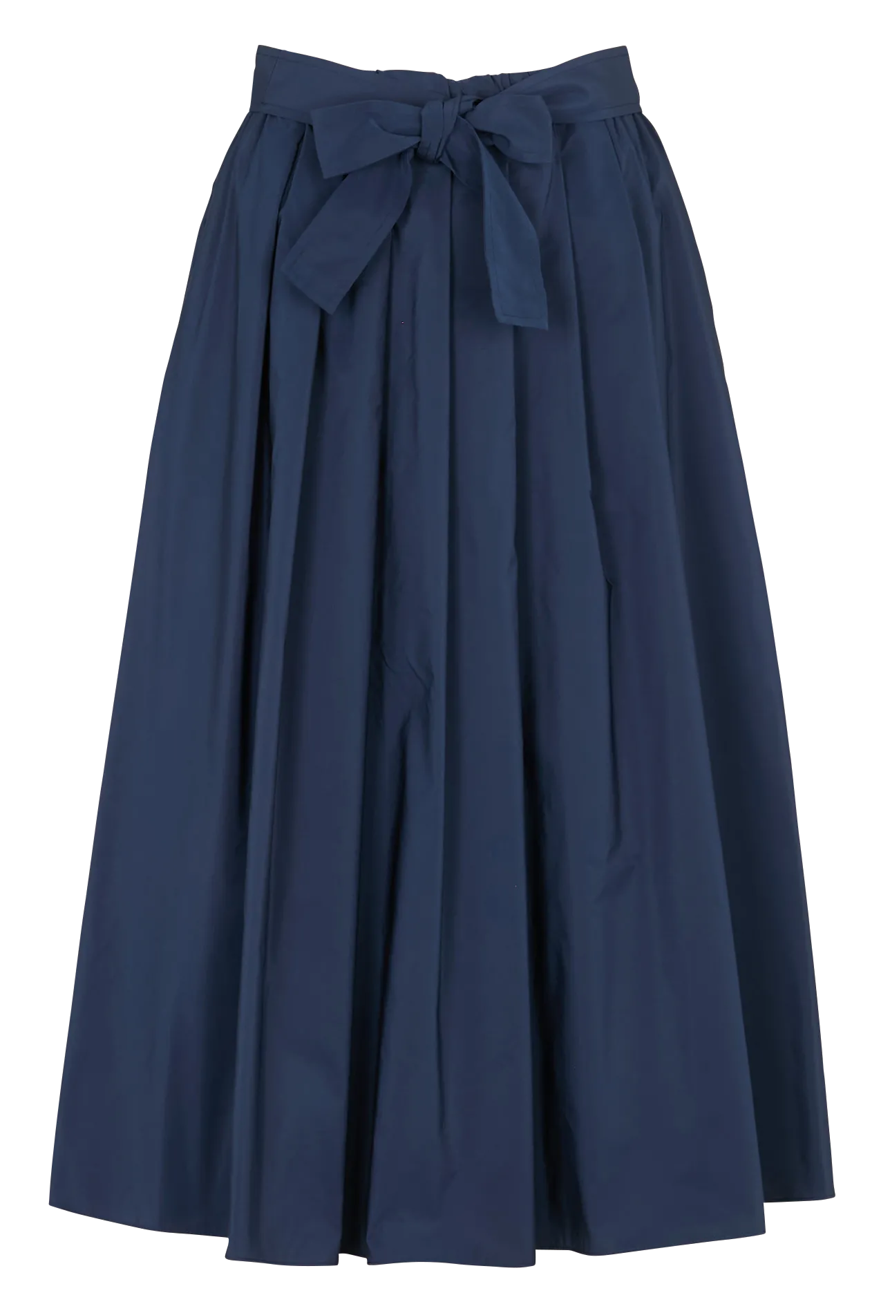 Plissierter Midi-Rock in einfarbig mit Gürtel Blau ZARDA