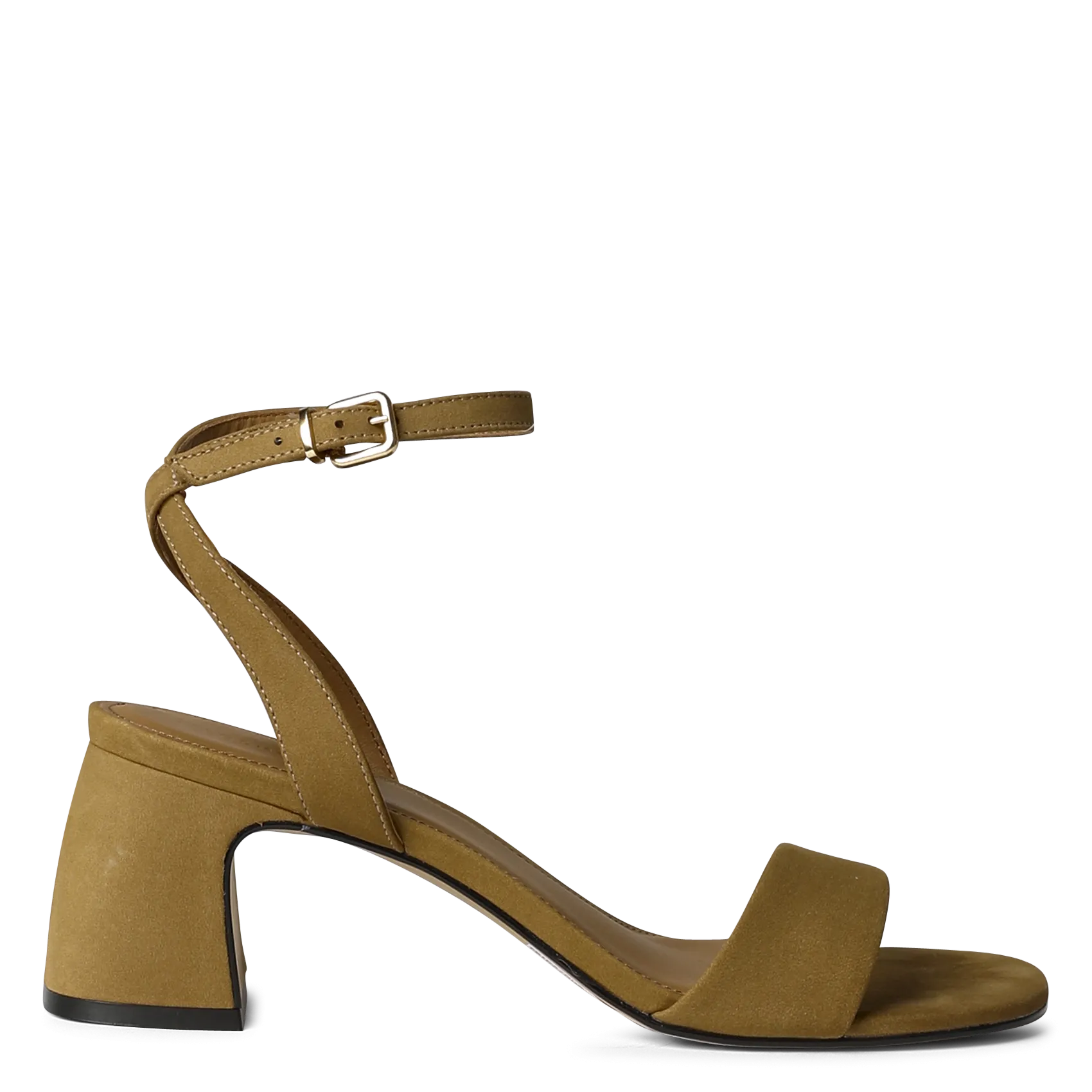 Offene Wildleder-Sandalen mit Absatz Grun FRIDA