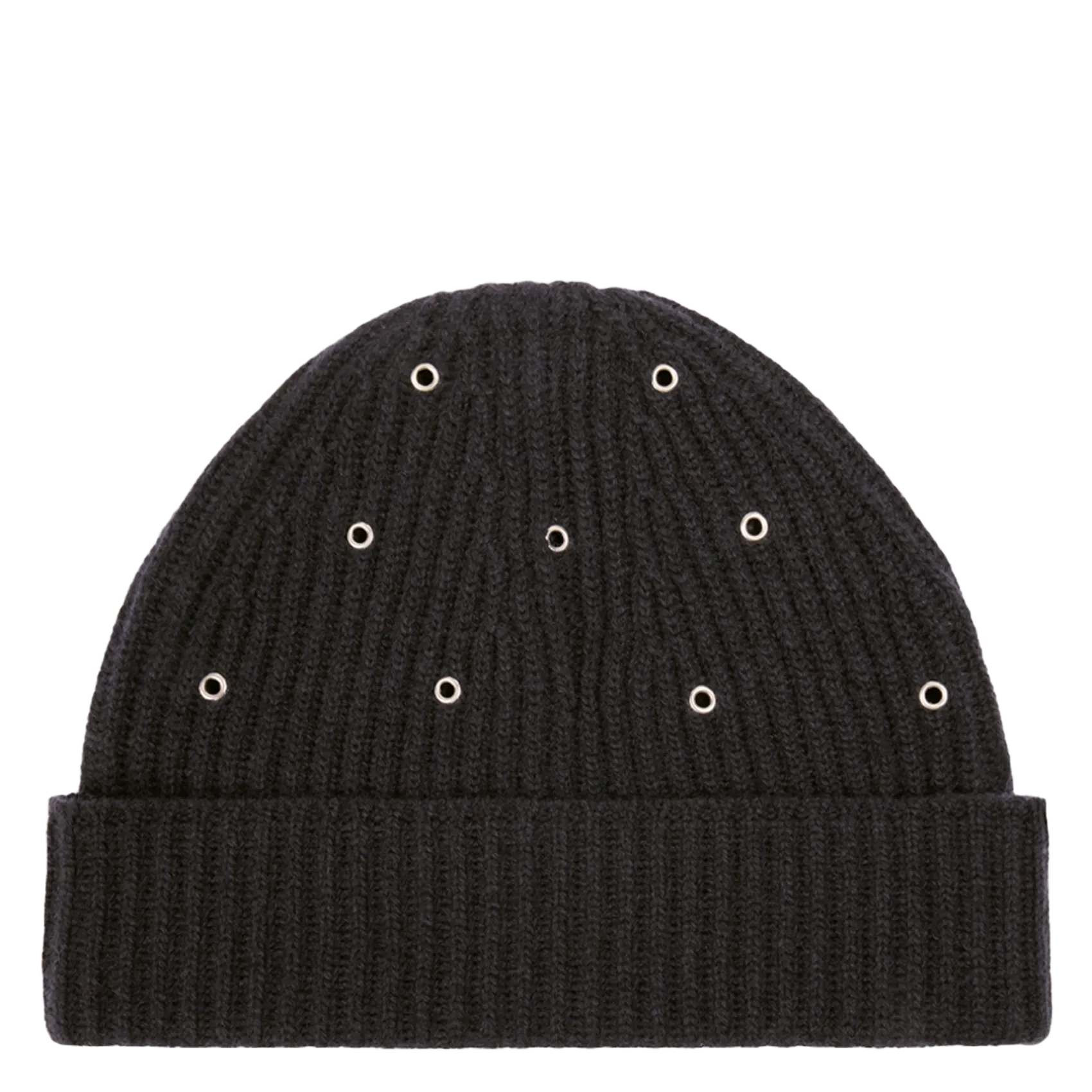 Mütze aus Wolle und Kaschmir mit Ösen Grau BEANIE