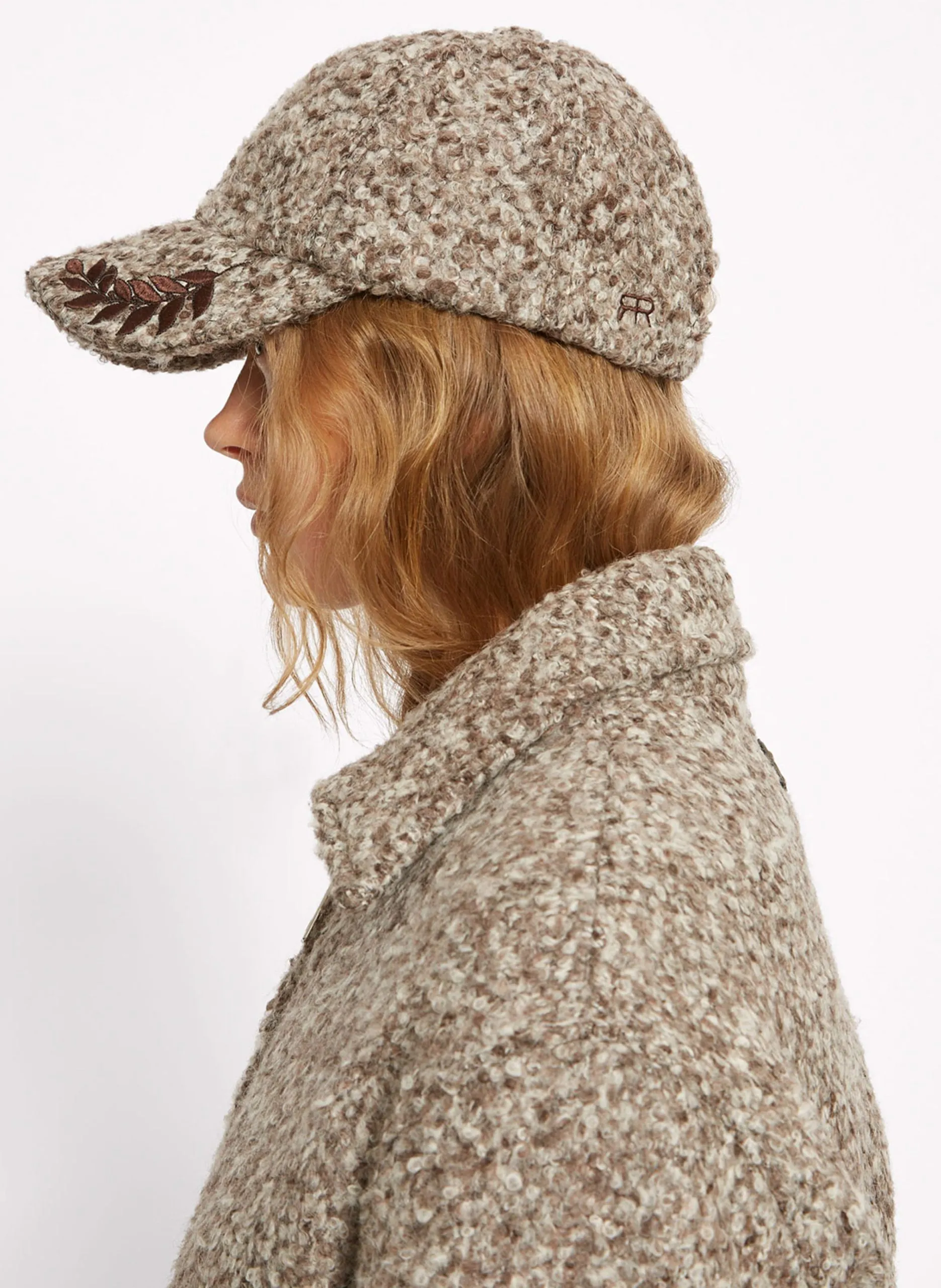 Kappe aus Wollmix Braun BALL