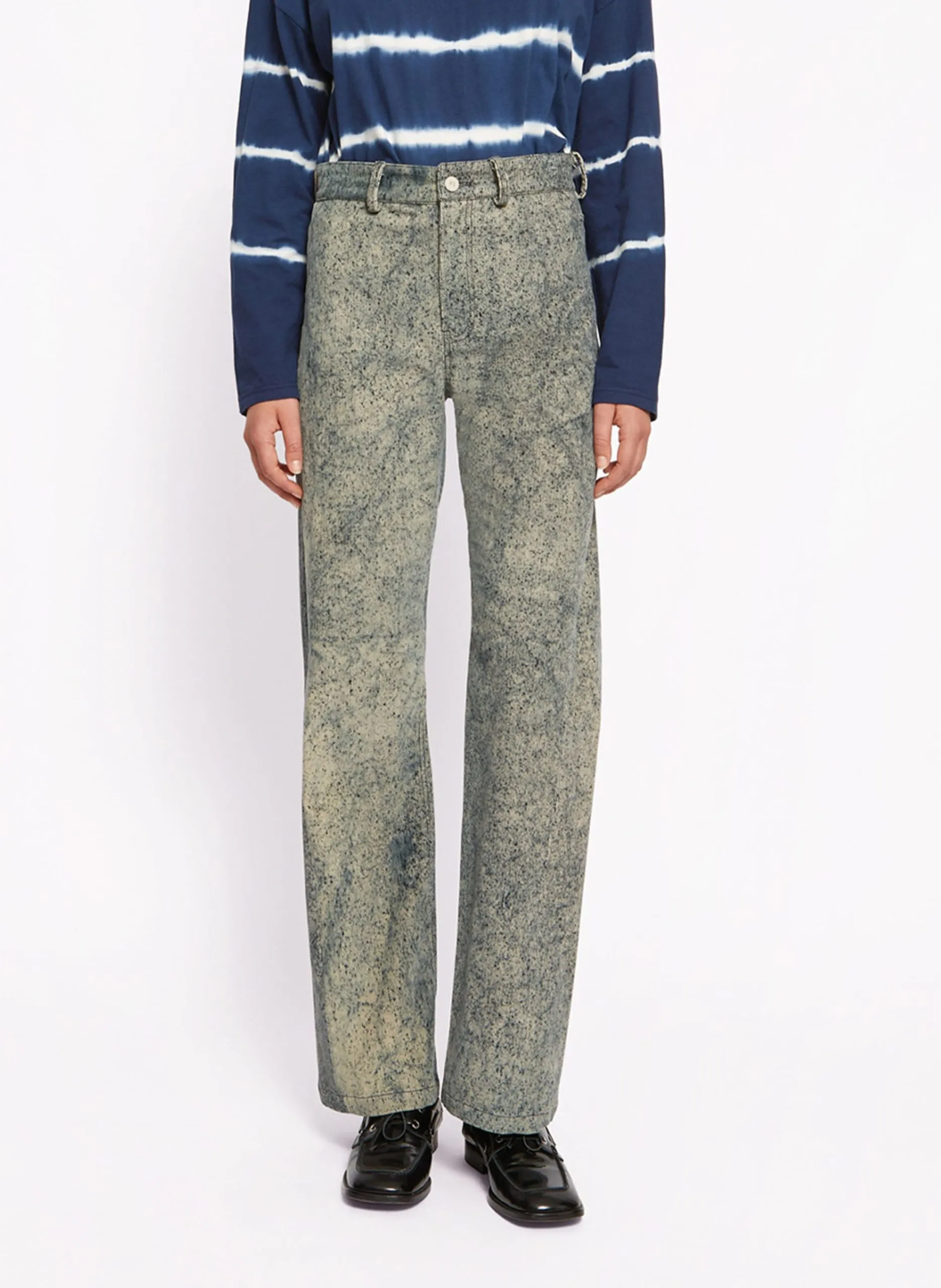 Gerade geschnittene Hose mit Cordmuster Blau WARD