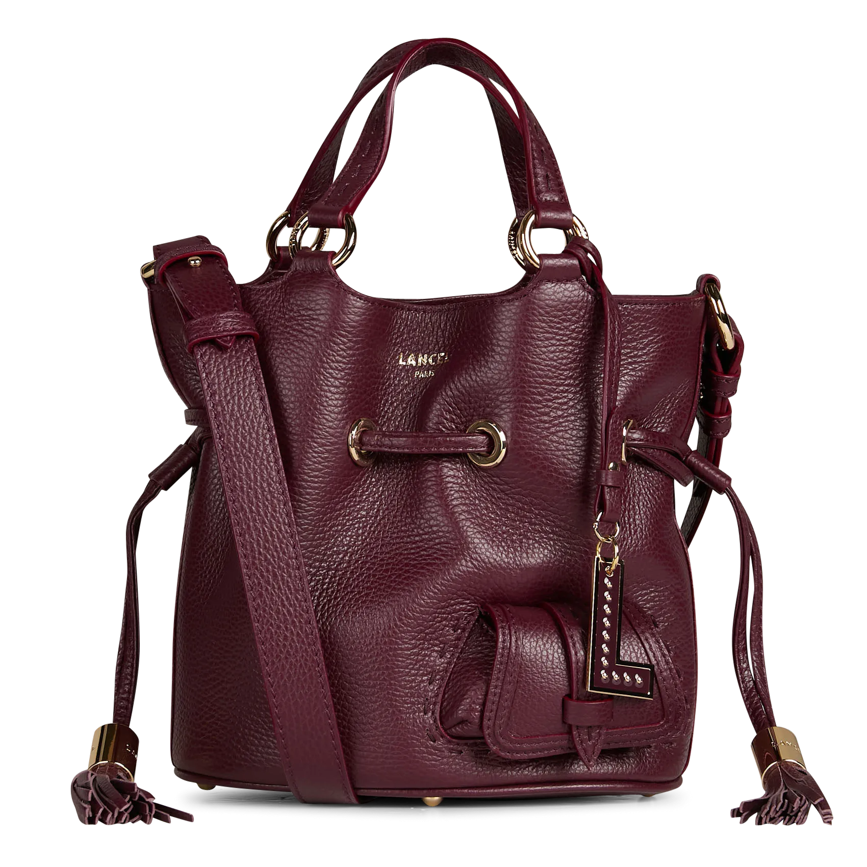 Beuteltasche aus genarbtem Leder Pflaume PREMIER FLIRT S