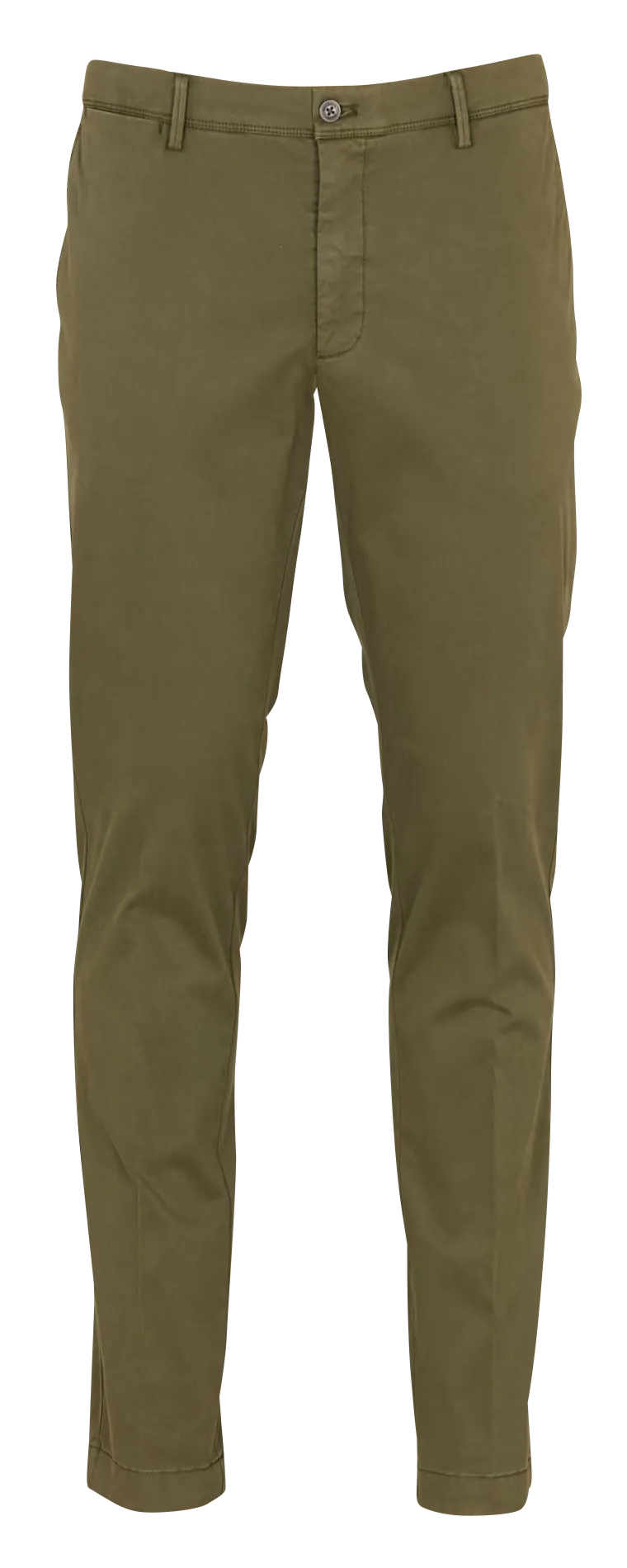 Schmale Hose aus Baumwollmischgewebe Grun