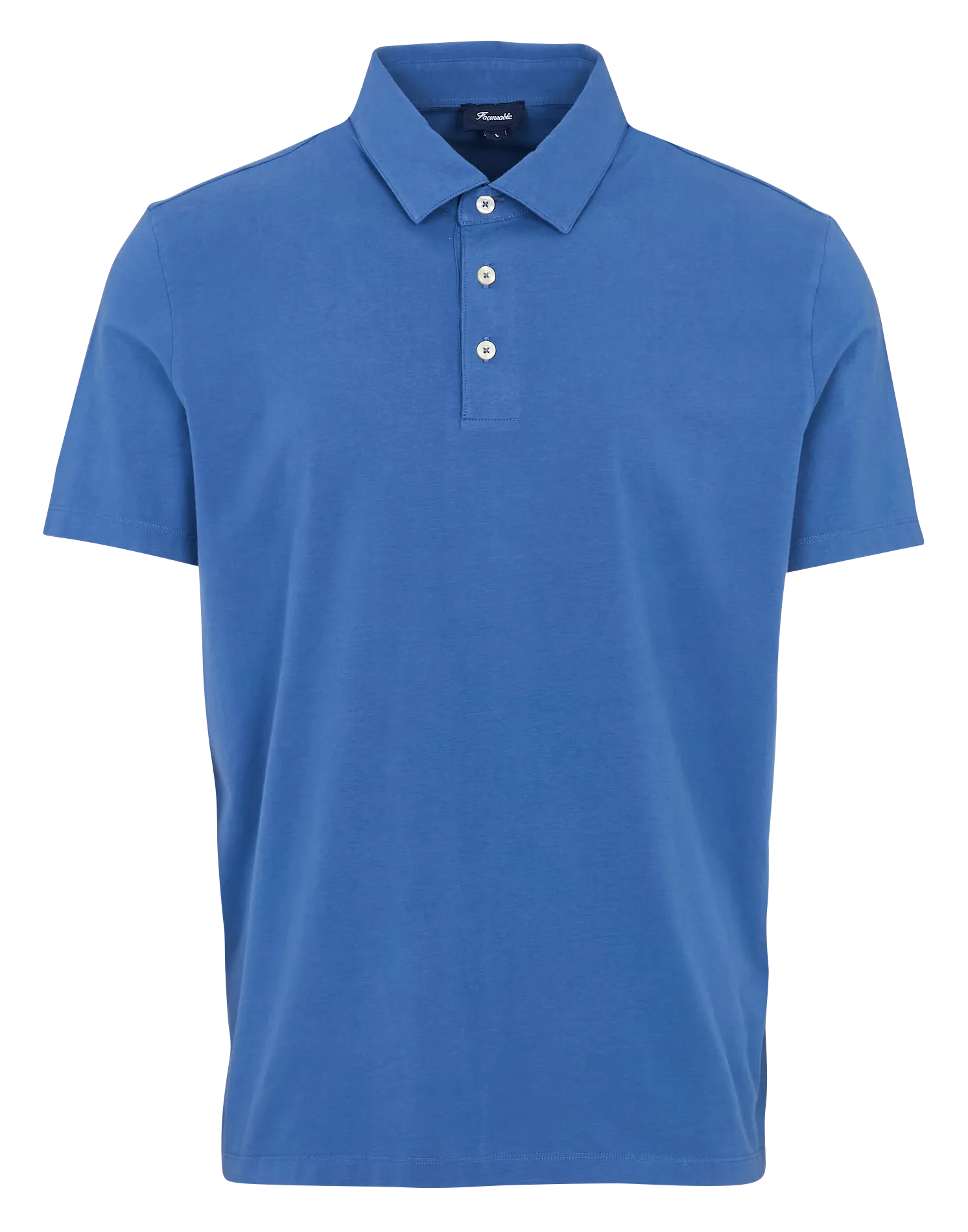 Gerader Stretch-Poloshirt Blau