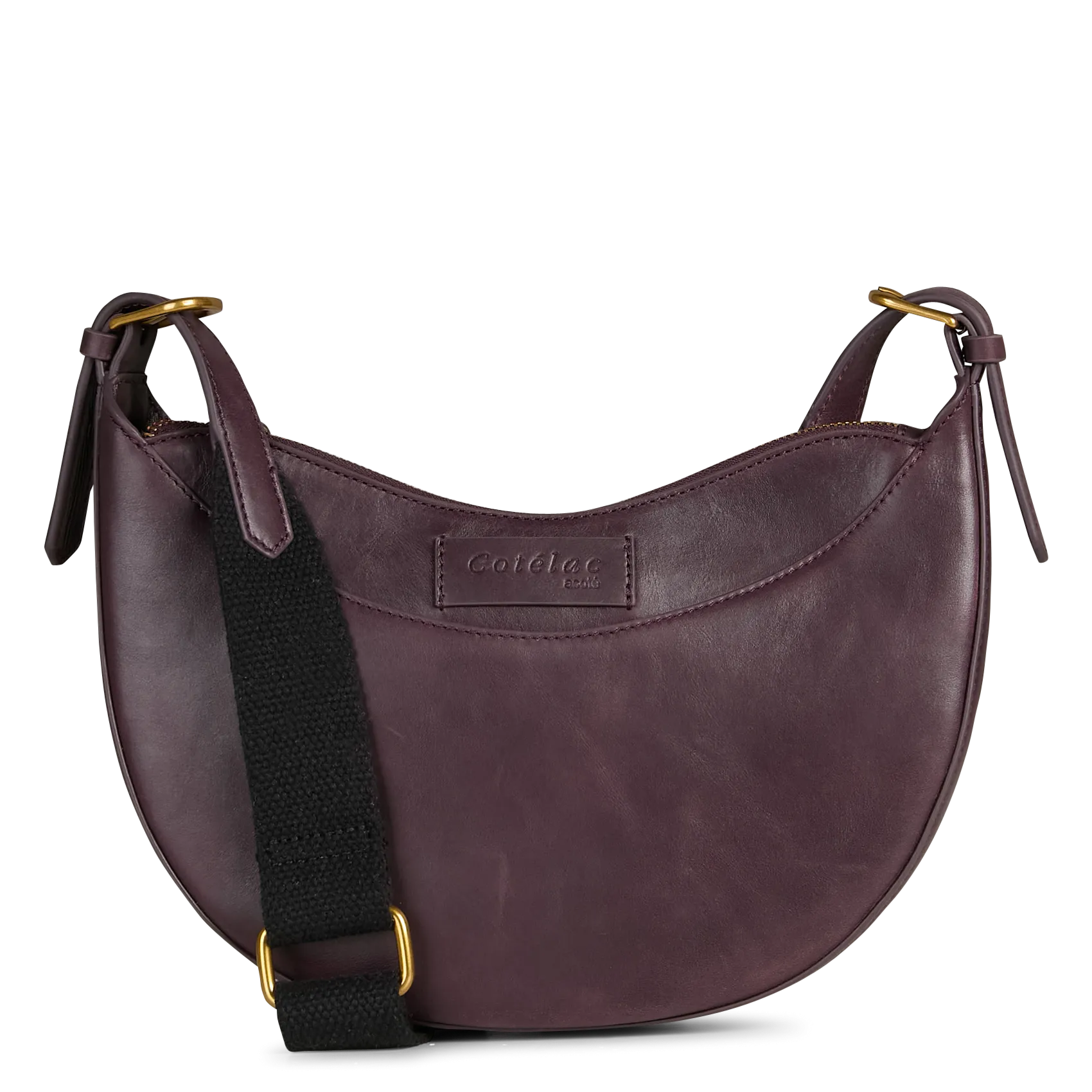 Schultertasche aus Leder Violett