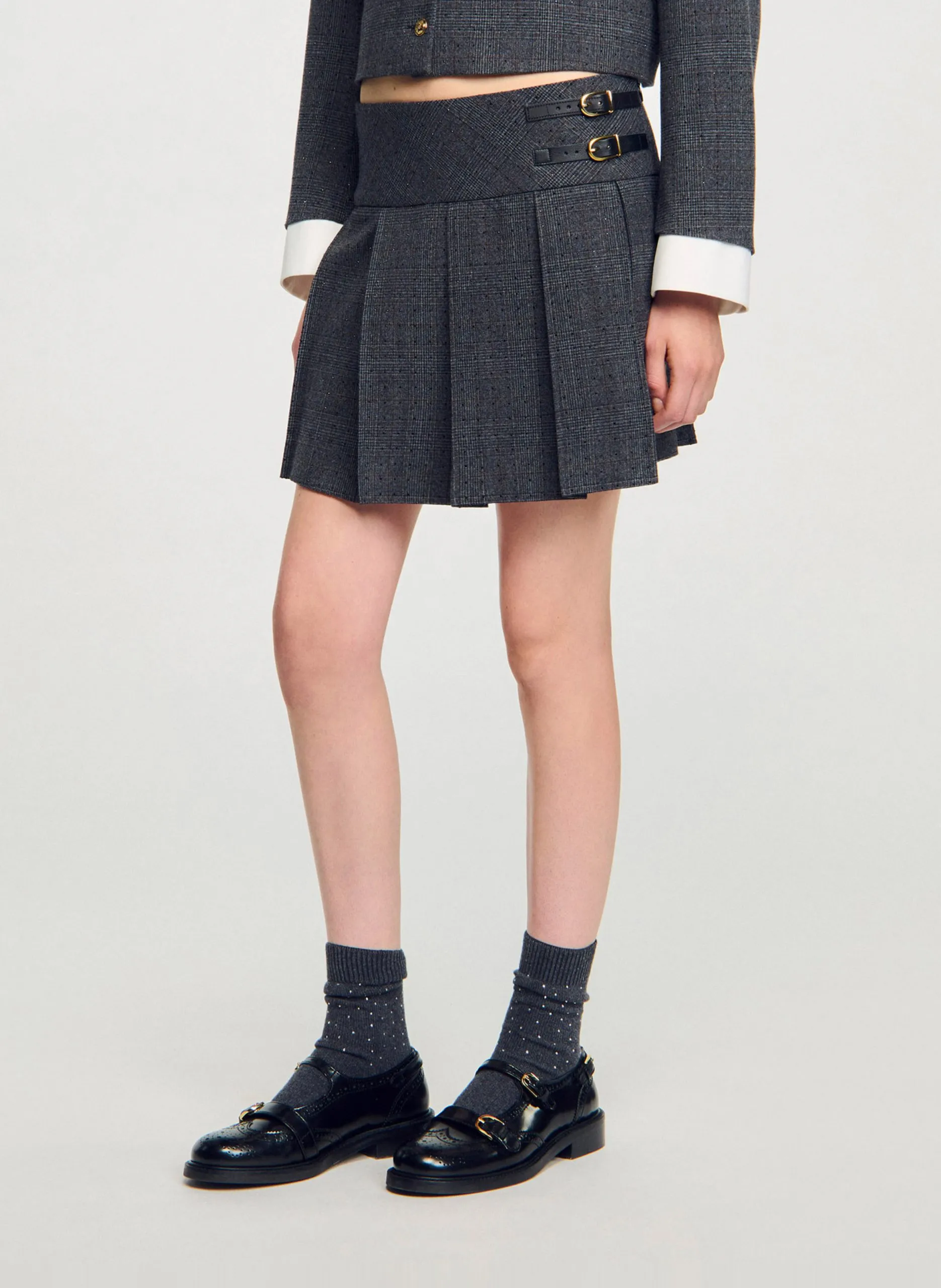 Axiroad - Bedruckter Midirock Grau