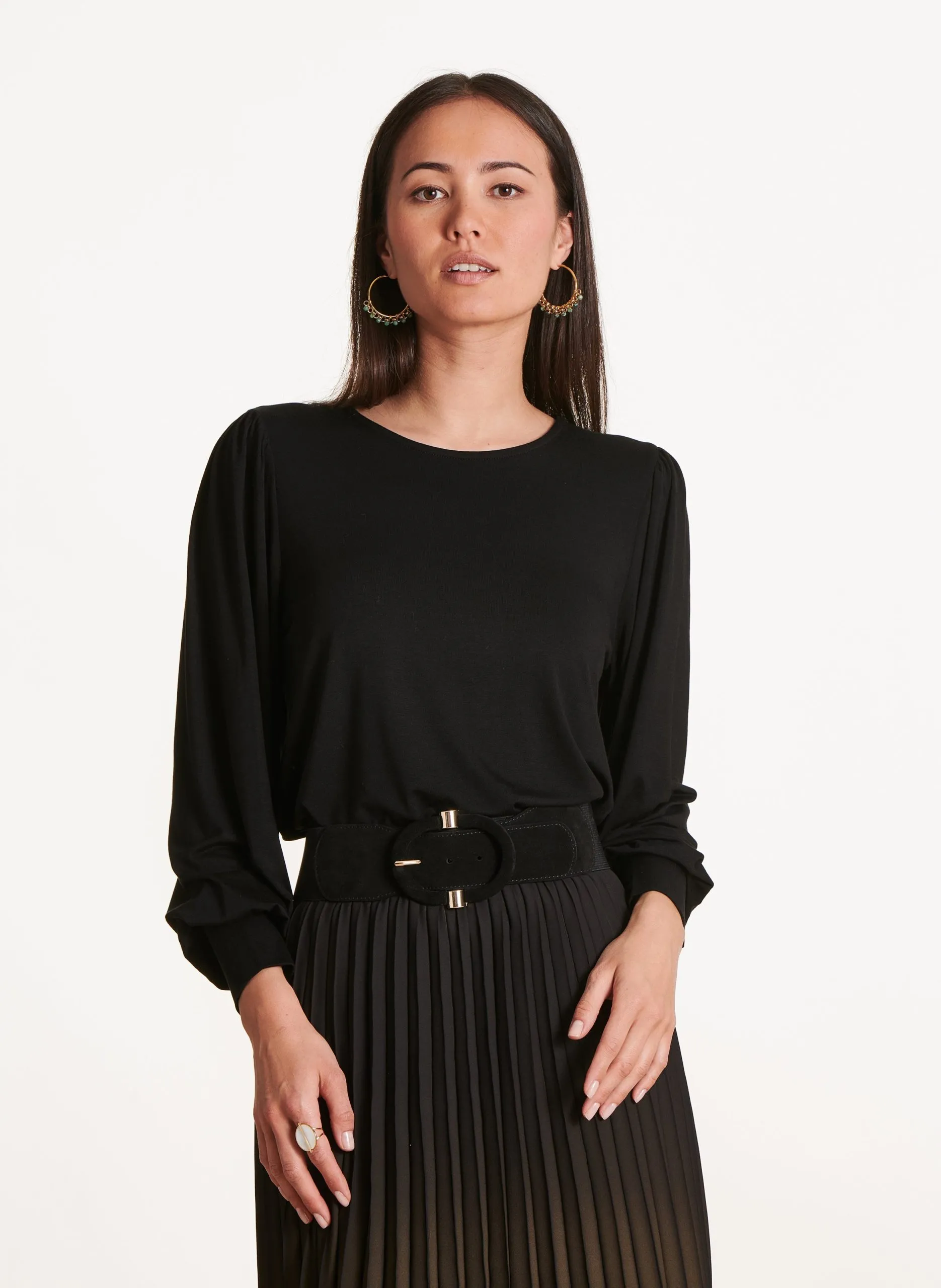 Eyelet - Oversize-T-Shirt Schwarz