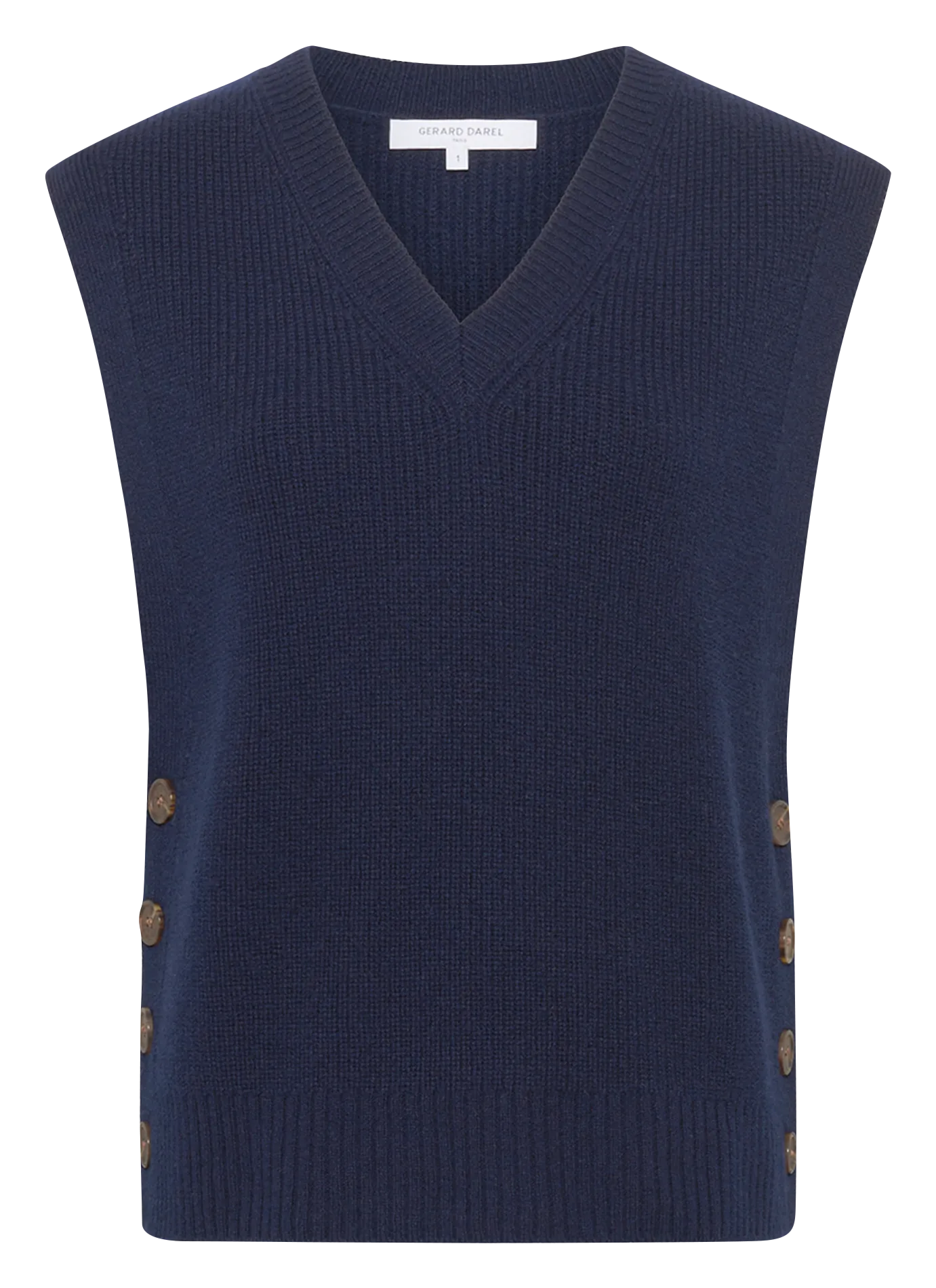 Ärmelloser Wollpullover Blau EVITA