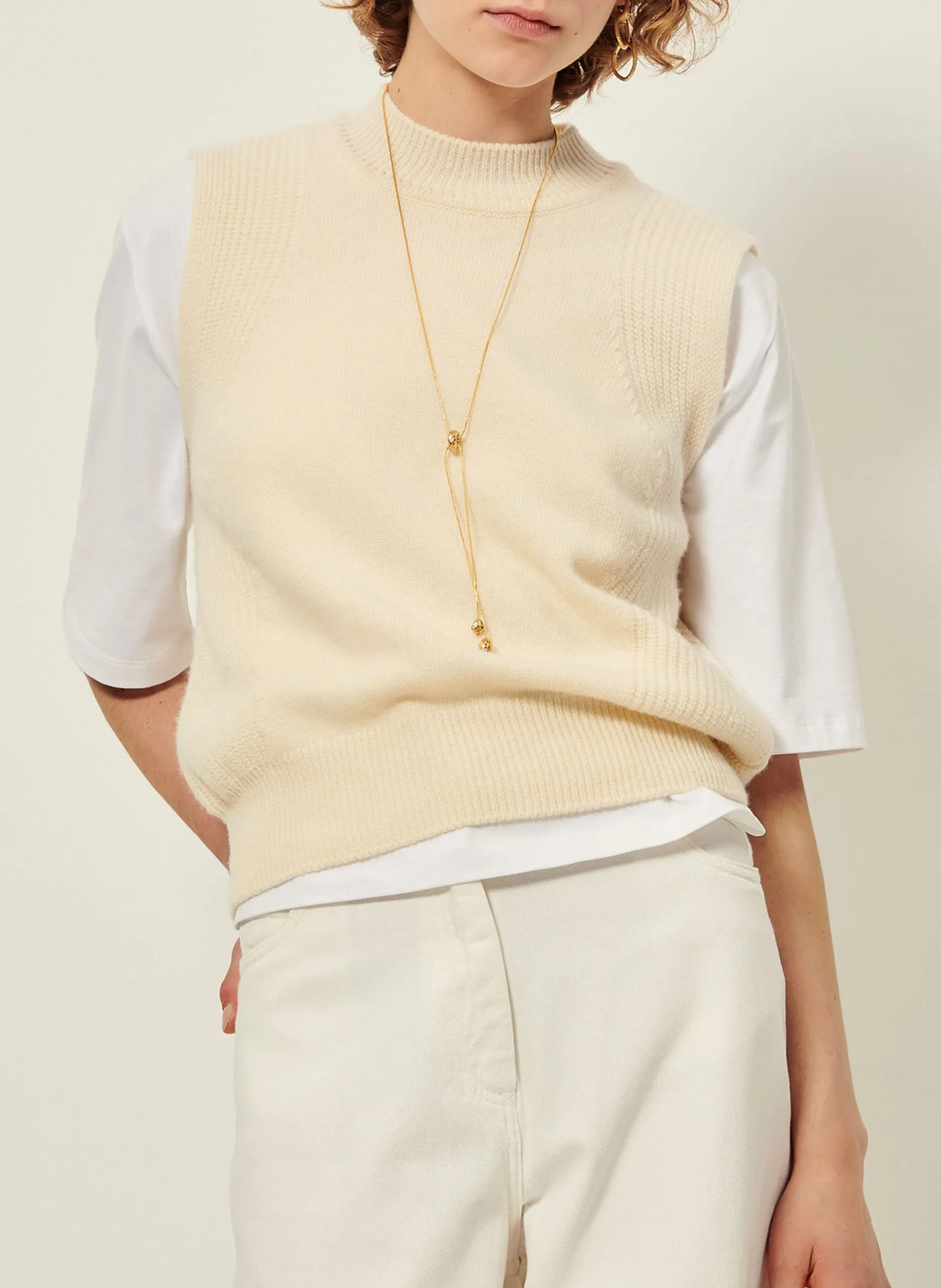 Abidjan - Wollpullover mit Rundhalsausschnitt Beige BAYNINO